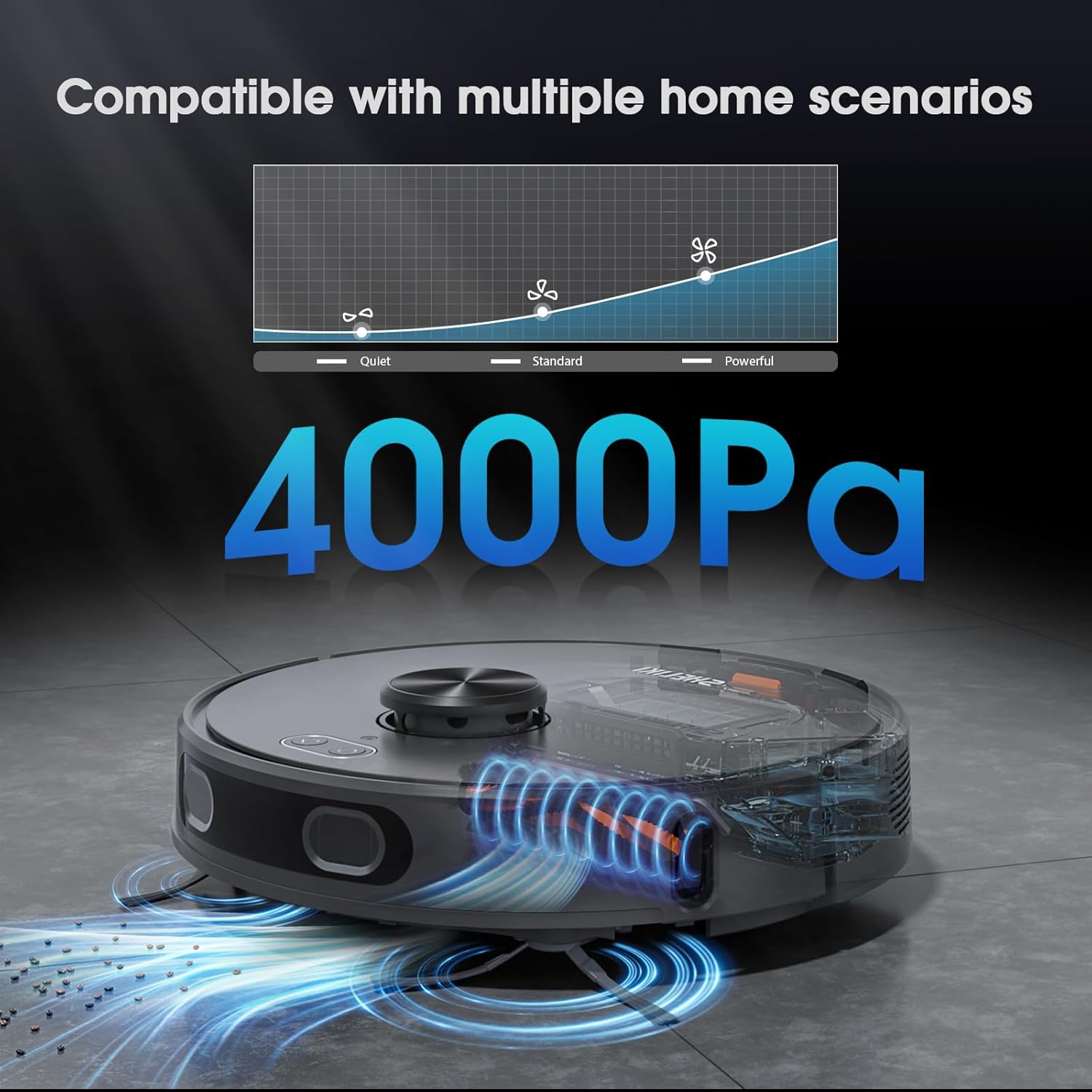 Robot Vacuum and Mop, Mapping Sweeping robot Cleaner with LiDAR Navigation Smart & Strong Suction, WiFi/App/Alexa/Voice Control, Obstacle Avoidance, for Home, Wood/Hard Floors, Pet Hair -Grey