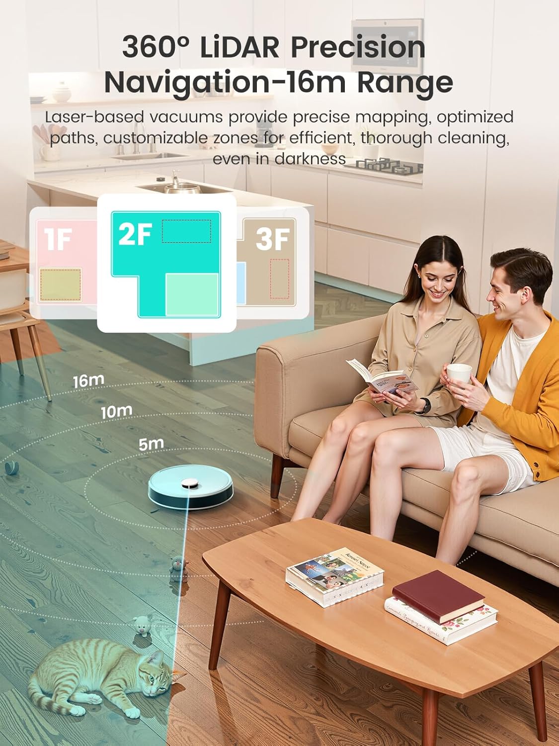 Lefant M3 Robot Vacuum, Robot Vacuum and Mop, 12000Pa Suction, Anti-Tangle Brushes, Dual Spinning Mop, Auto Mop Washing, Drying, Self-Emptying, Self-Refilling, for Pet Hair Dust, App Voice Control