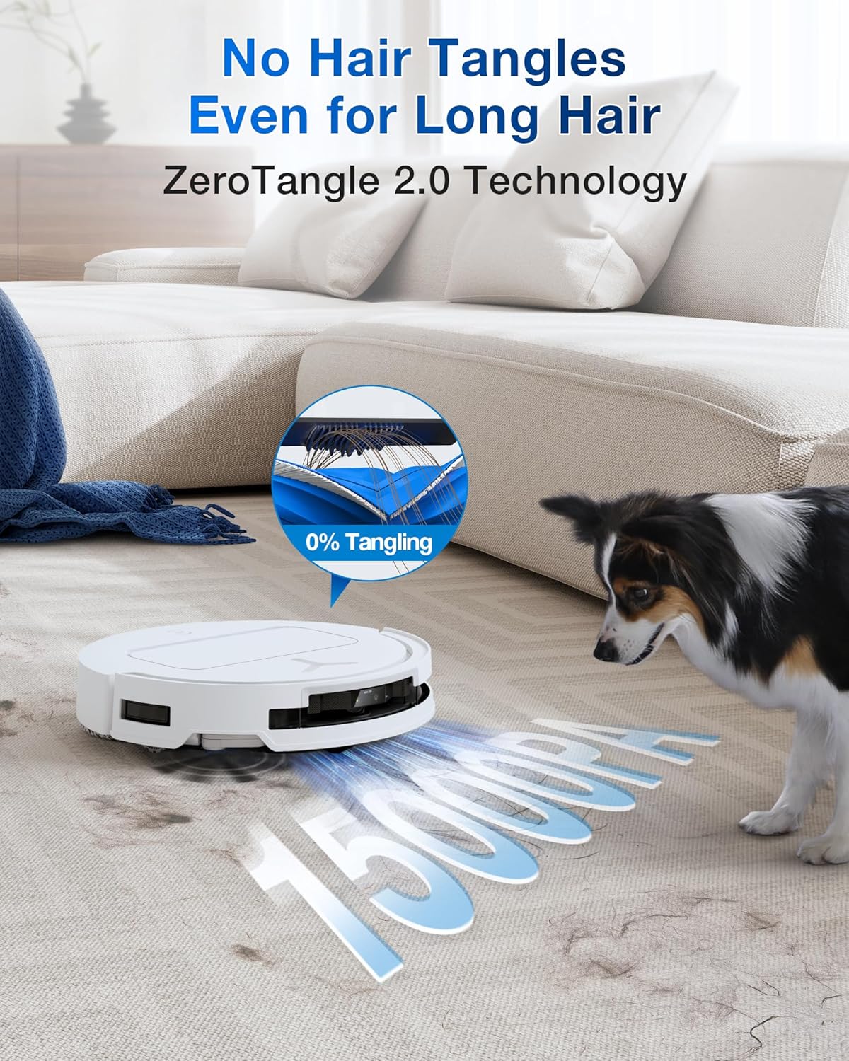 ECOVACS DEEBOT T50 PRO Omni Robot Vacuum and Mop, 3.19” Ultra-Slim, 15,000Pa Suction, ZeroTangle 2.0, TruEdge Edge Cleaning, AIVI 3D Obstacle Avoidance, Auto Mop Wash & Dry, Self-Emptying