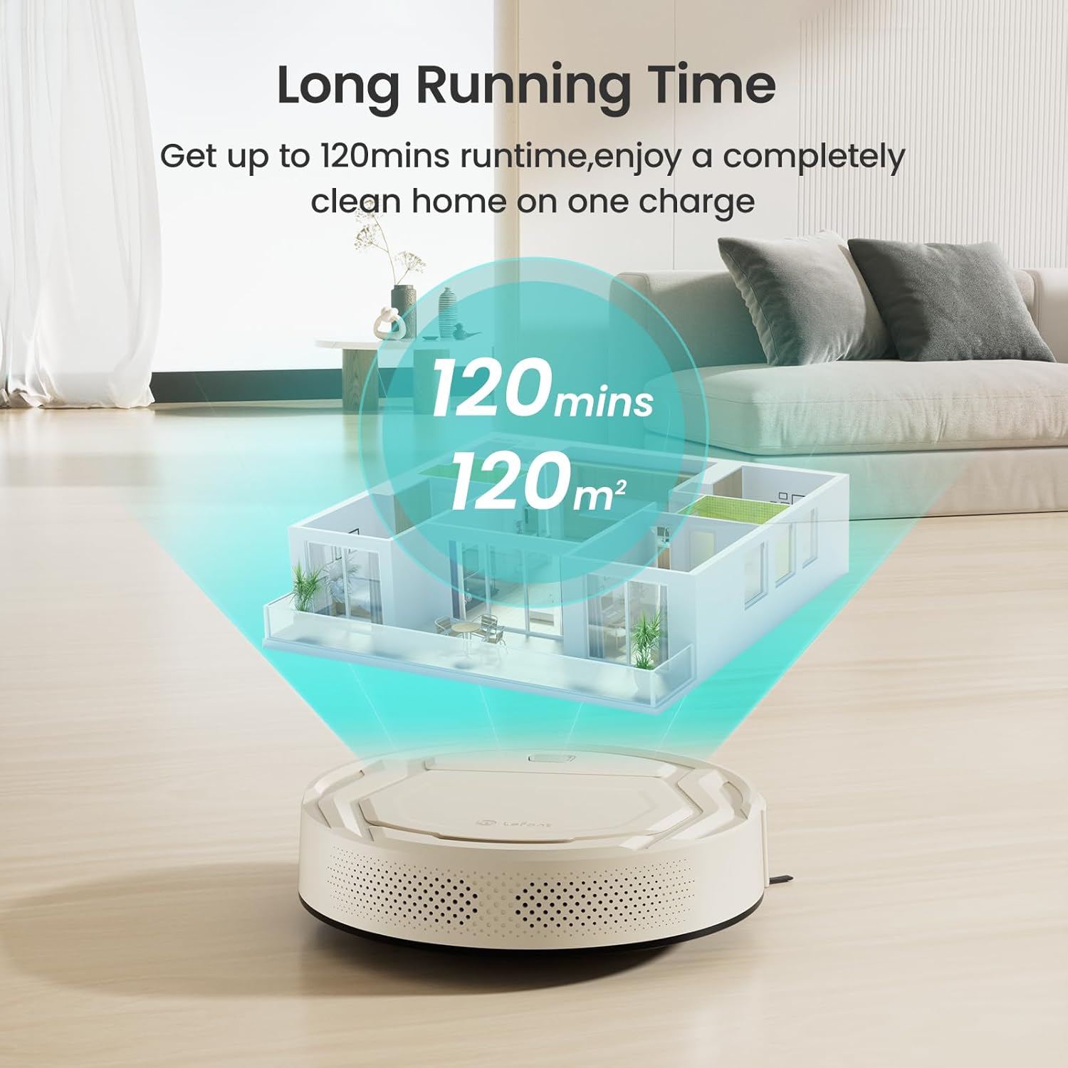 Lefant M3 Robot Vacuum, Robot Vacuum and Mop, 12000Pa Suction, Anti-Tangle Brushes, Dual Spinning Mop, Auto Mop Washing, Drying, Self-Emptying, Self-Refilling, for Pet Hair Dust, App Voice Control