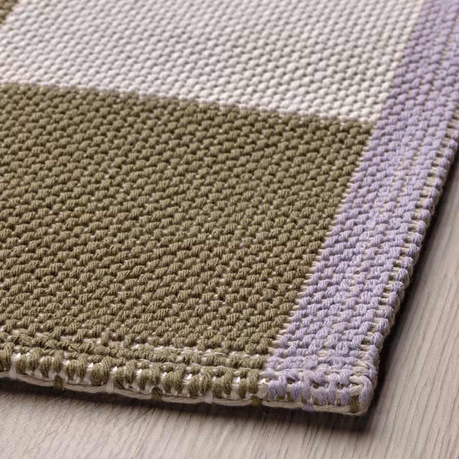 IKEA  KLASSRUM  Rug, flatwoven, white/green, 4 ' 4