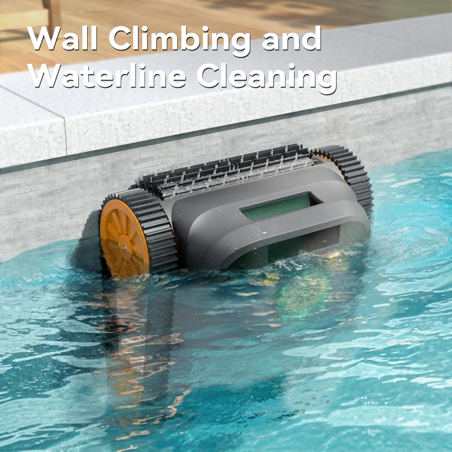Robotic Pool Cleaner with 210 Mins Runtime, Smart Navigation, Triple Brushless Motors, Automatic Pool Vacuum Robot with Wall & Waterline Cleaning Function for Inground Pools Up to 3229 Sq.Ft