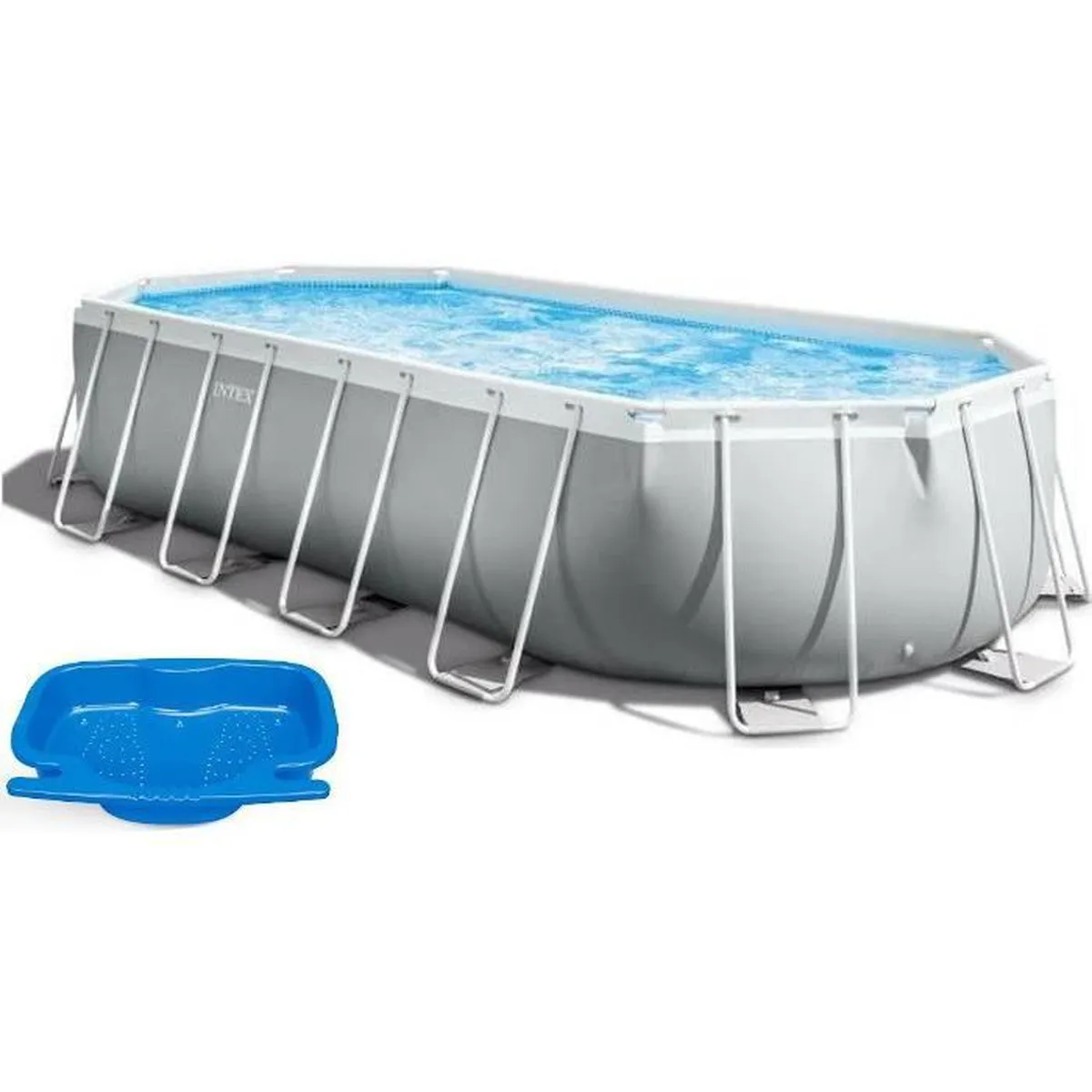 Kit piscine prism frame ovale tubulaire (l)6,10 x (l)3,05 x (h)1,22m et chauffage solaire