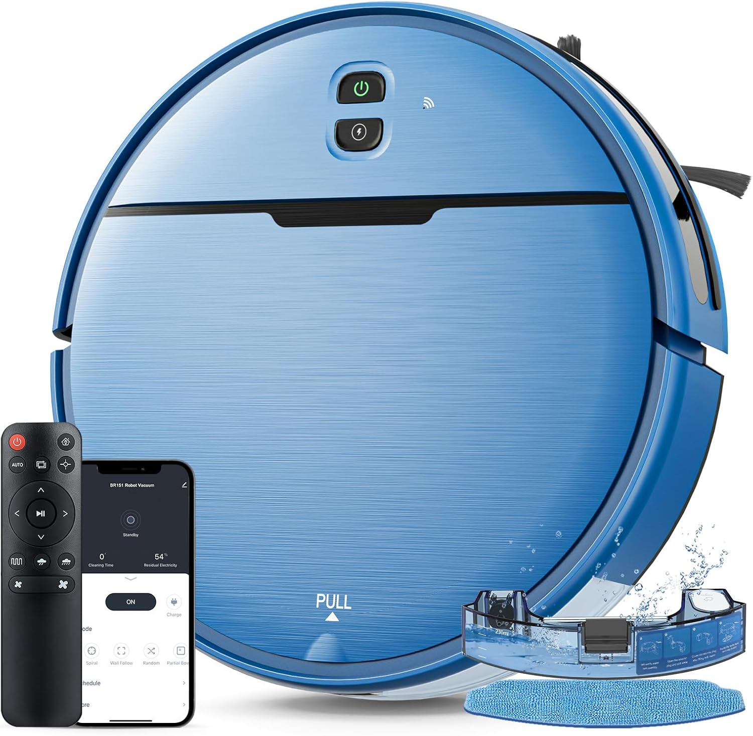 Robot Vacuum and Mop Combo, 2 in 1 Robot Vacuums Cleaner with WiFi/App, Robotic Vacuum with Strong Suction, Schedule, Self-Charging, Slim, Quiet, Ideal for Hard Floor, Pet Hair, Low Pile Carpet