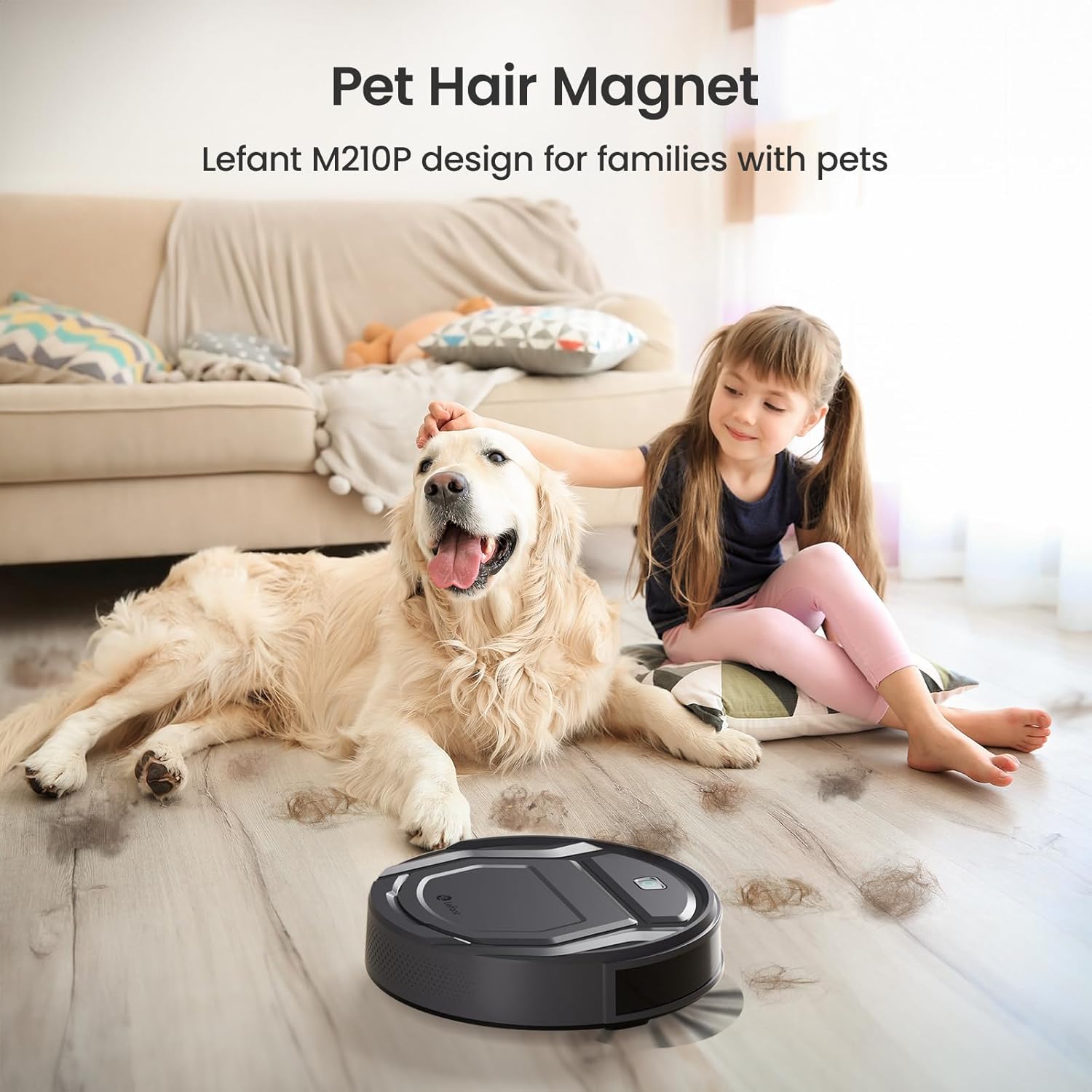 Lefant M2 Plus Robot Vacuum and Mop Combo,190° PSD Obstacle Avoidance,LIDAR Navigation,40-Day Capacity,Powerful Suction,Perfect for Pet Hair,140 Min Runtime, WiFi/App/Alexa