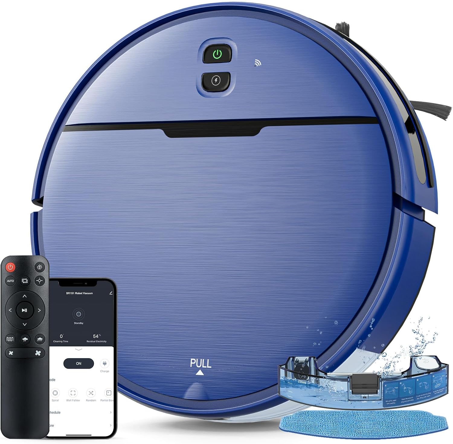 Robot Vacuum and Mop Combo, 2 in 1 Robot Vacuums Cleaner with WiFi/App, Robotic Vacuum with Strong Suction, Schedule, Self-Charging, Slim, Quiet, Ideal for Hard Floor, Pet Hair, Low Pile Carpet