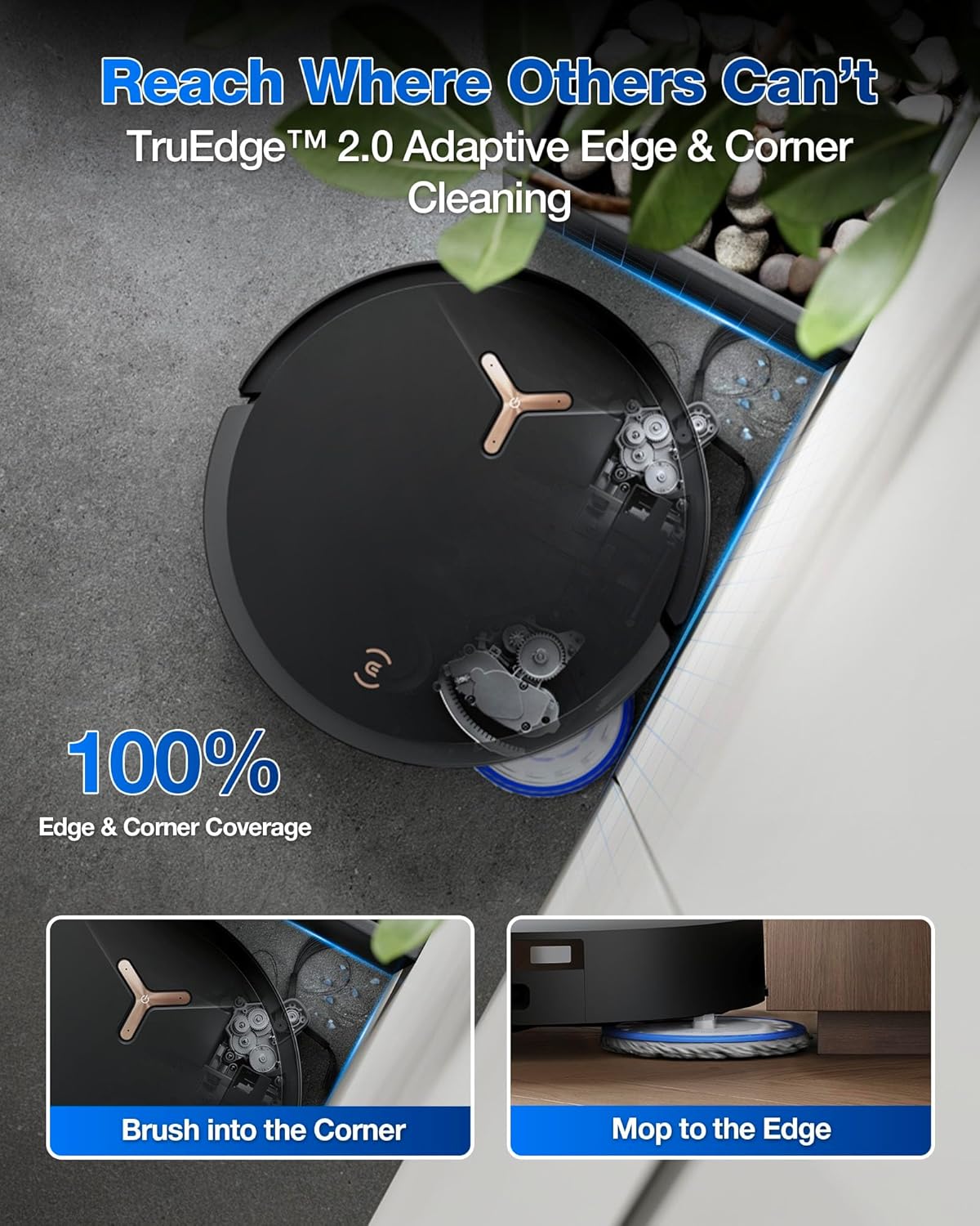 ECOVACS DEEBOT T50 PRO Omni Robot Vacuum and Mop, 3.19” Ultra-Slim, 15,000Pa Suction, ZeroTangle 2.0, TruEdge Edge Cleaning, AIVI 3D Obstacle Avoidance, Auto Mop Wash & Dry, Self-Emptying