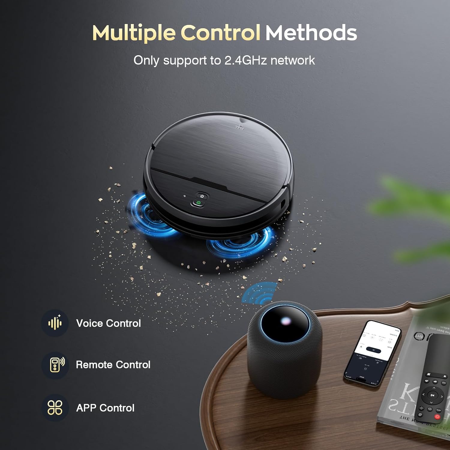 Robot Vacuum and Mop Combo, 2 in 1 Sweeping robot Cleaner with WiFi/App, Robot Vacuum with Water Tank, Strong Suction, Schedule, Self-Charging, Quiet, for Hard Floor, Pet Hair, Low Pile Carpet