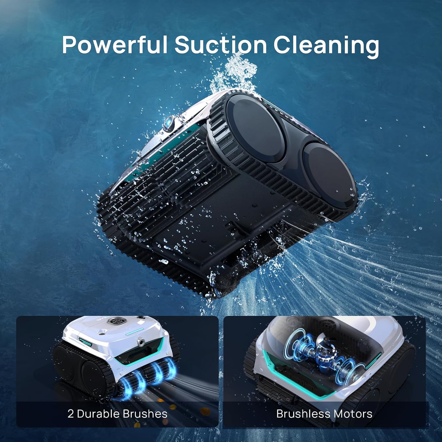 (2025 New) WYBOT C2 Vision Robotic Pool Vacuum with AI Camera, Ultra-Fine Filtration Pool Cleaners for Above&Inground Pools, Comprehensive 8 Mode, Wall Climbing, Smart Navigation, Gray