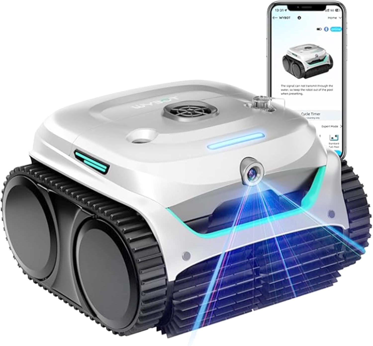 (2025 New) WYBOT C2 Vision Robotic Pool Vacuum with AI Camera, Ultra-Fine Filtration Pool Cleaners for Above&Inground Pools, Comprehensive 8 Mode, Wall Climbing, Smart Navigation, Gray