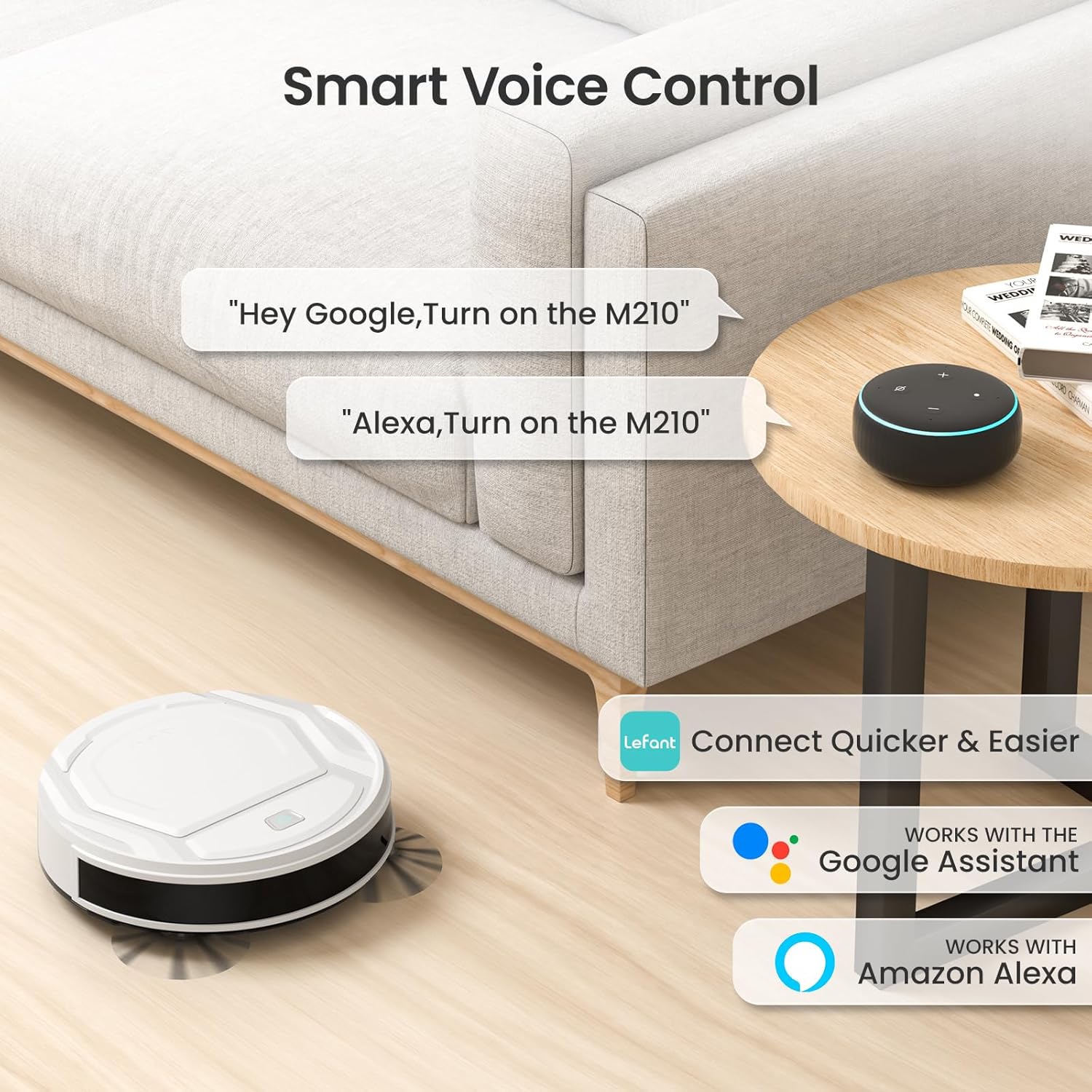 Lefant M2 Plus Robot Vacuum and Mop Combo,190° PSD Obstacle Avoidance,LIDAR Navigation,40-Day Capacity,Powerful Suction,Perfect for Pet Hair,140 Min Runtime, WiFi/App/Alexa