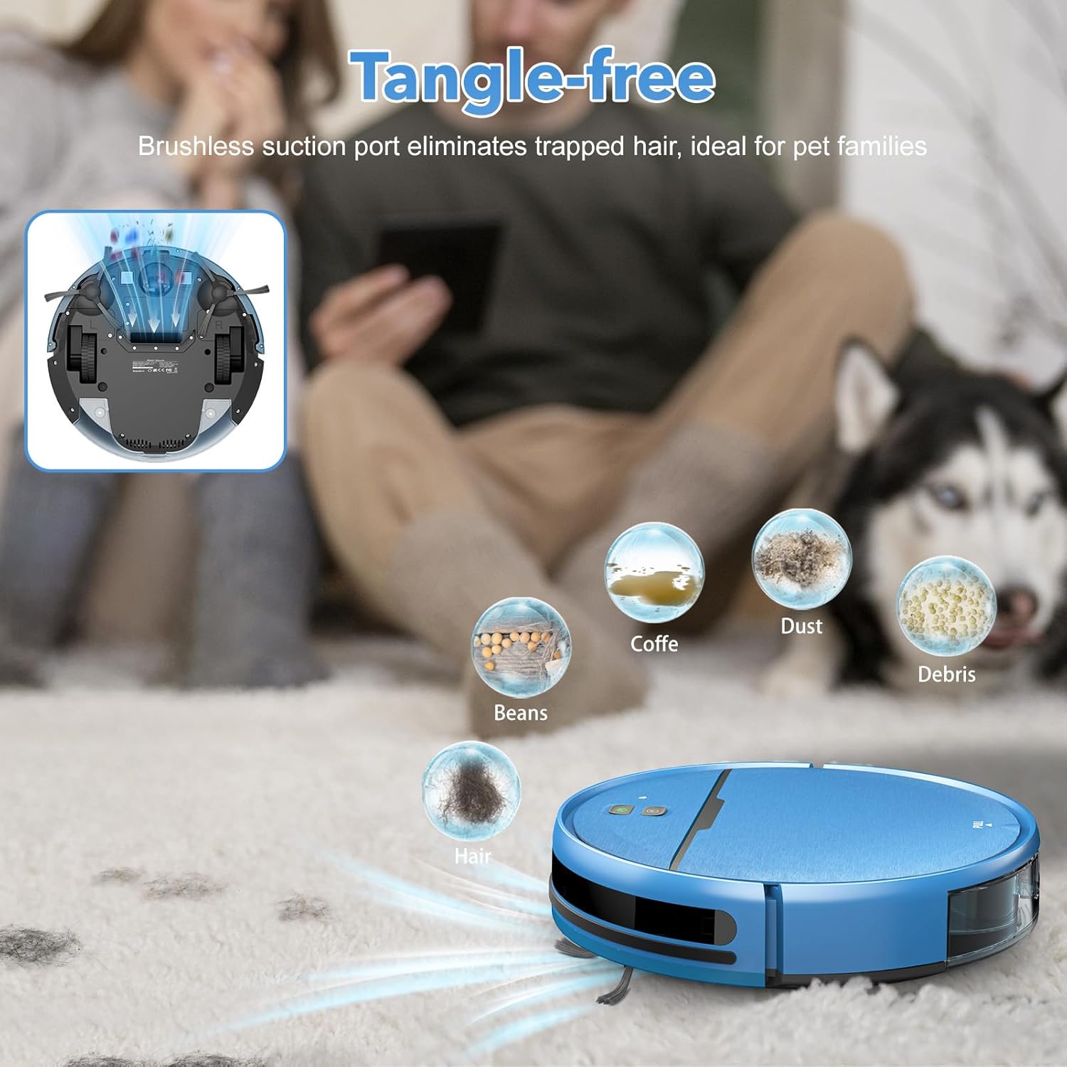 Robot Vacuum and Mop Combo, 2 in 1 Robot Vacuums Cleaner with WiFi/App, Robotic Vacuum with Strong Suction, Schedule, Self-Charging, Slim, Quiet, Ideal for Hard Floor, Pet Hair, Low Pile Carpet