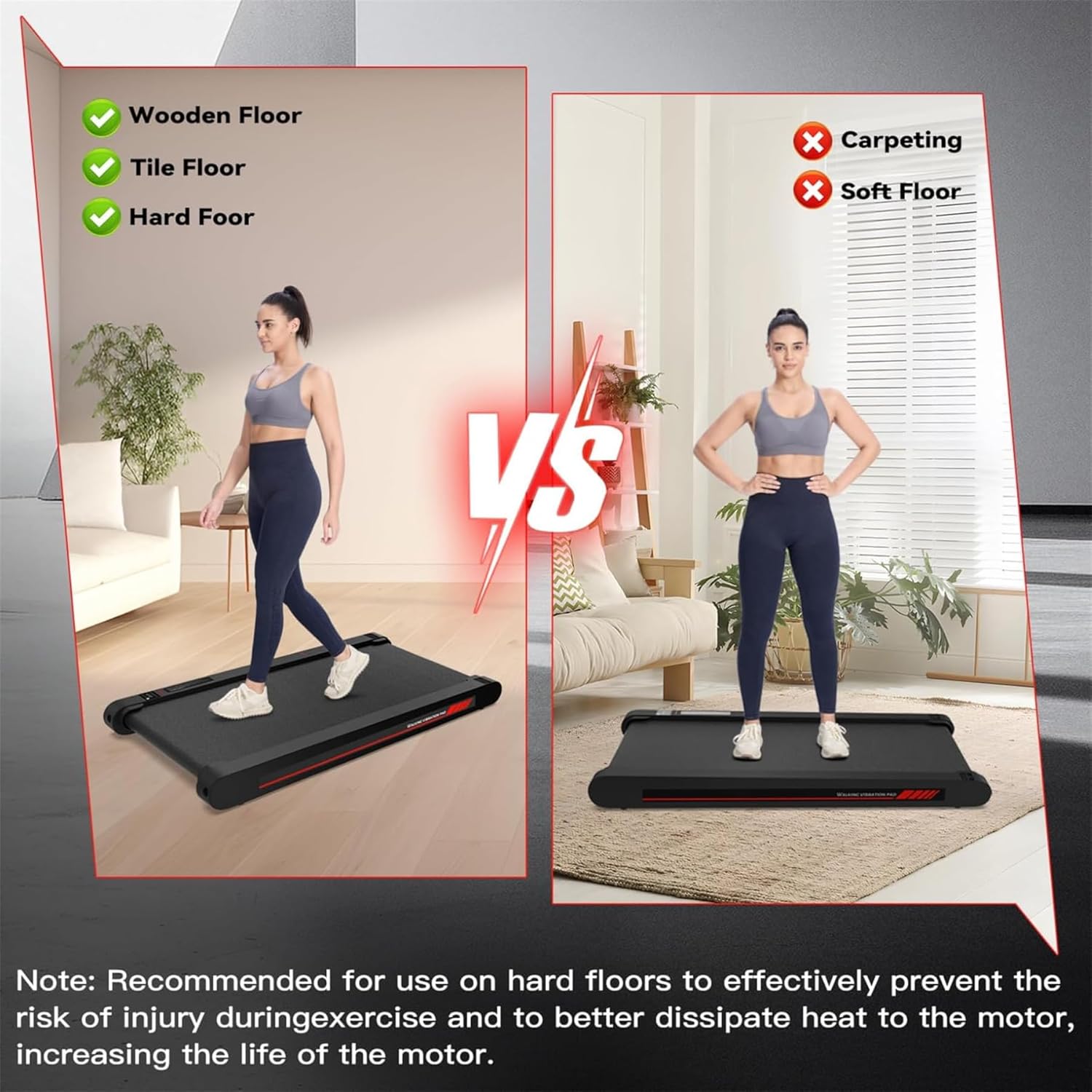Sperax Walking Vibration Pad with APP, 3 in 1 Under Desk Treadmill, 2.5HP Low Noise Walking Treadmil