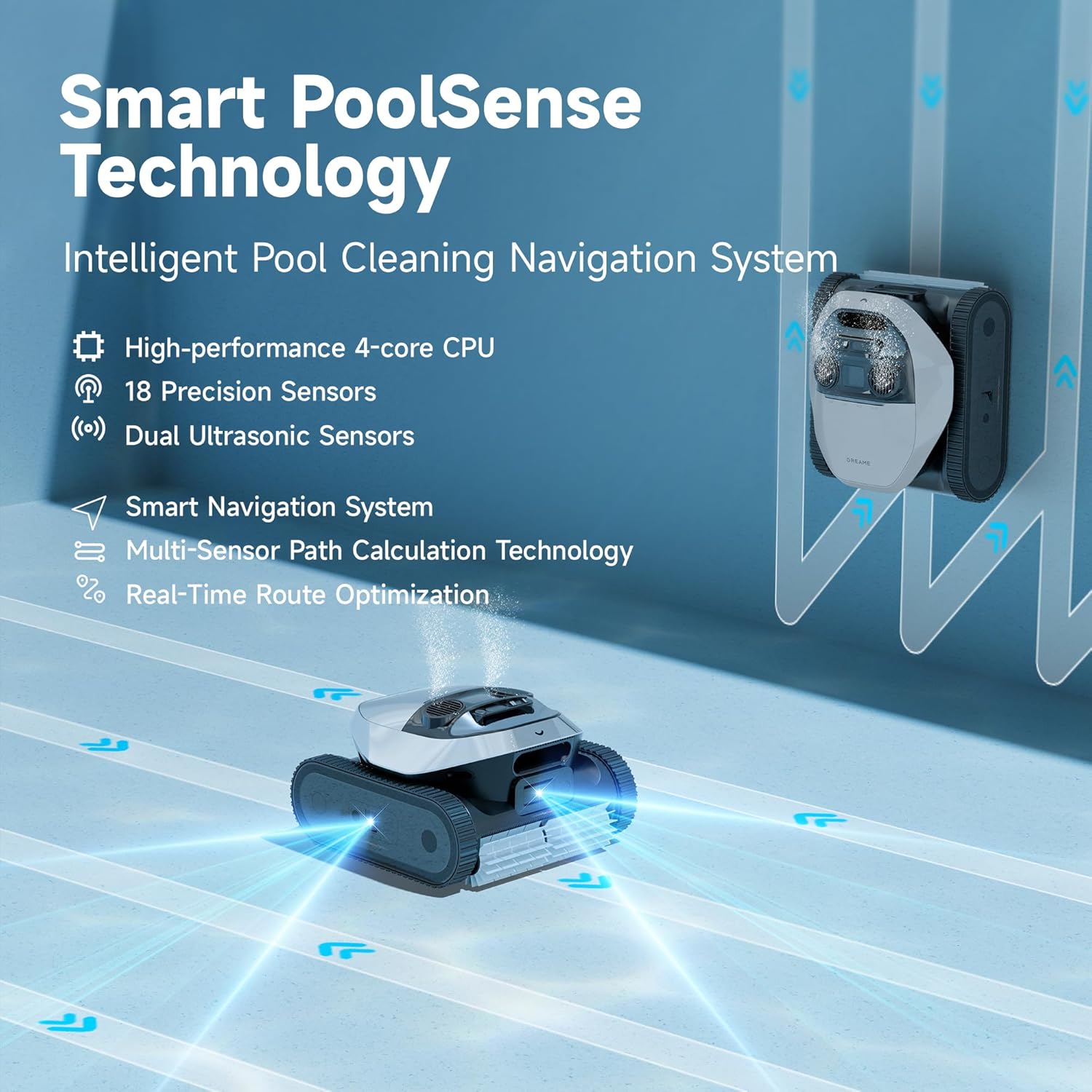 DREAME Z1 Pro Cordless Robotic Pool Cleaner, LiFi Remote Control, 8000 GPH Suction, Waterline Horizontal Cleaning, Auto-Retrieval, Automatic Pool Vacuum for Above & In-Ground Pools, Upgraded Version