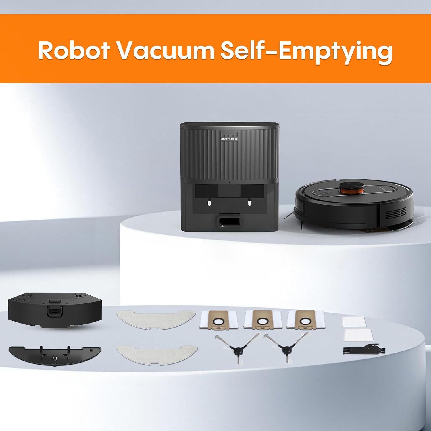 Robot Vacuum and Mop with Self-Emptying, 5000Pa Robotic Vacuum with LiDAR Navigation, Mapping, 60-Day Hands-Free Cleaning, No-Go Zones,Wi-Fi/App/Alexa Control, Ideal for Pet, Hard Floors, Carpet