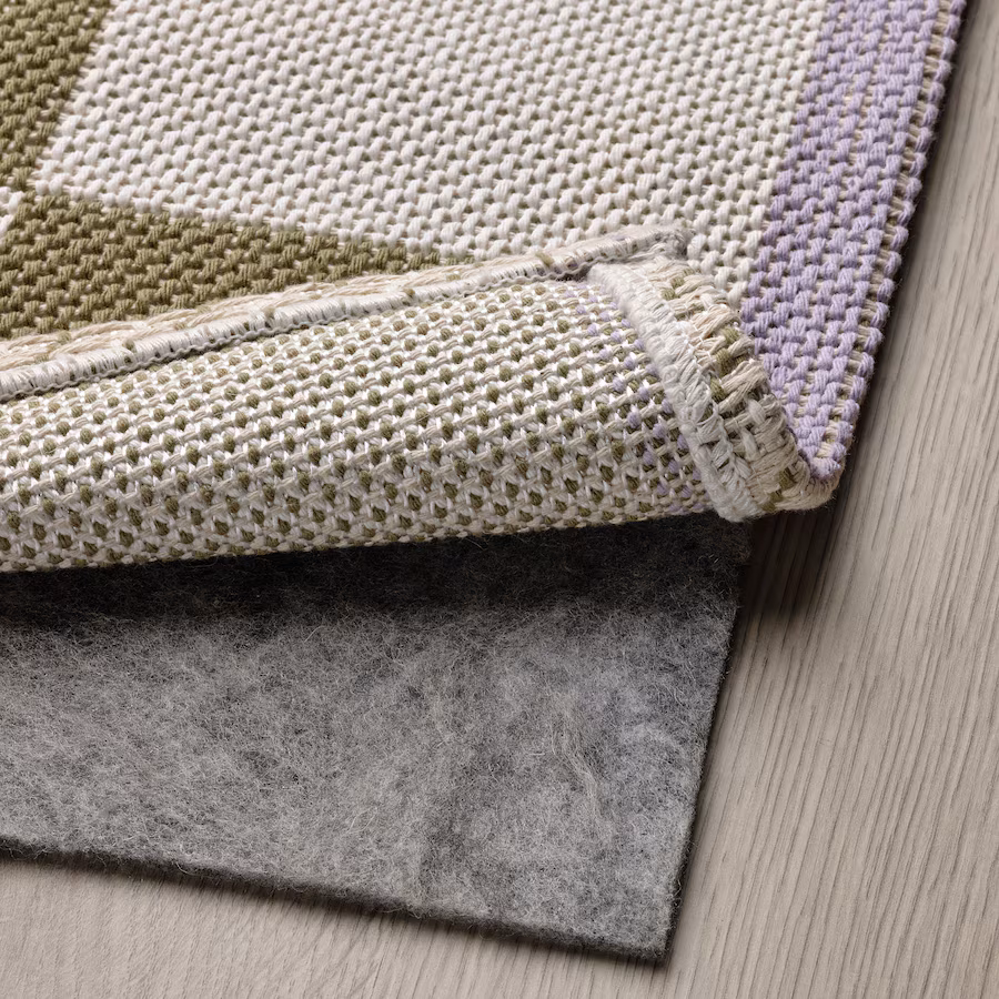 IKEA  KLASSRUM  Rug, flatwoven, white/green, 4 ' 4