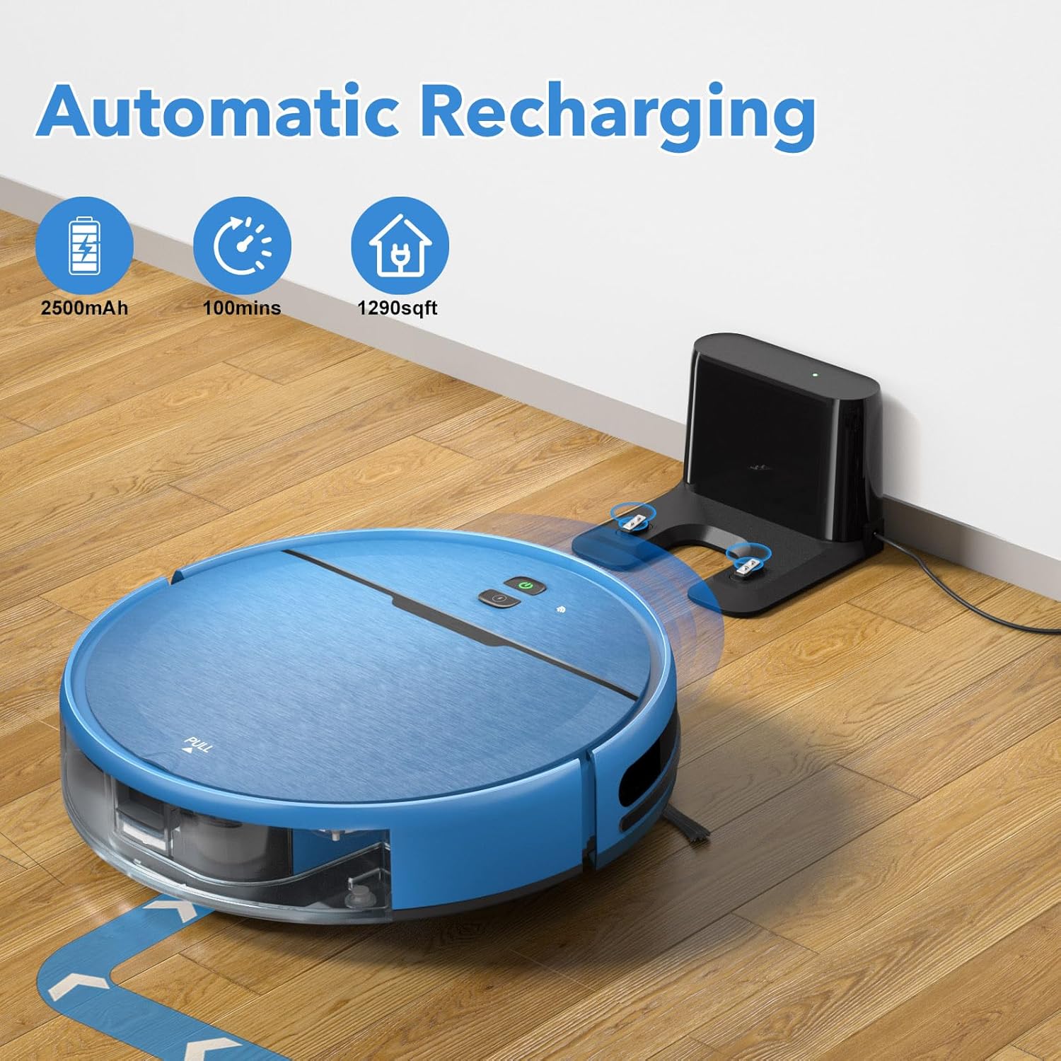 Robot Vacuum and Mop Combo, 2 in 1 Robot Vacuums Cleaner with WiFi/App, Robotic Vacuum with Strong Suction, Schedule, Self-Charging, Slim, Quiet, Ideal for Hard Floor, Pet Hair, Low Pile Carpet