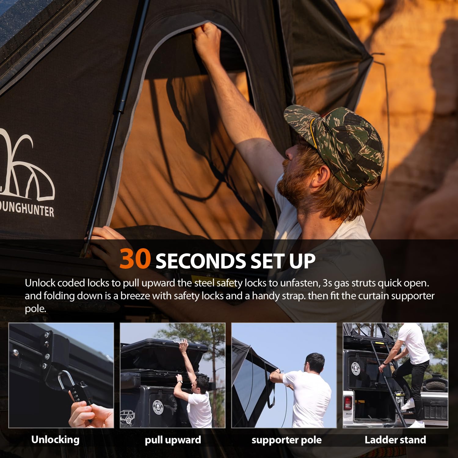 YOUNGHUNTER Triangle Roof top Tent