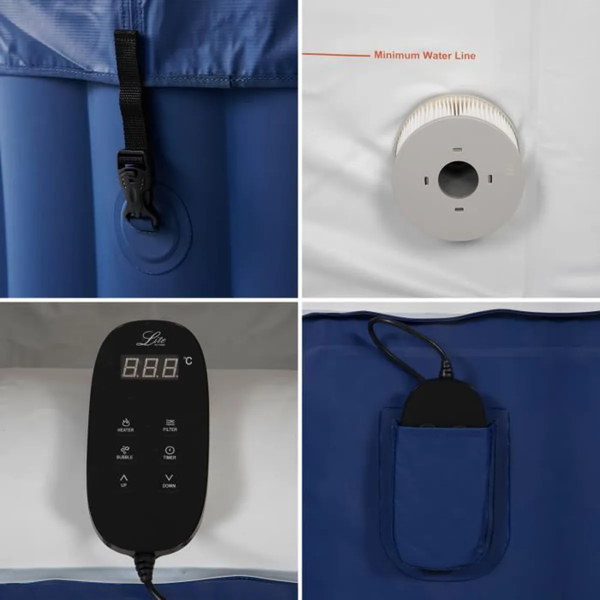 Spa gonflable carré 158cm LITE - 4 places