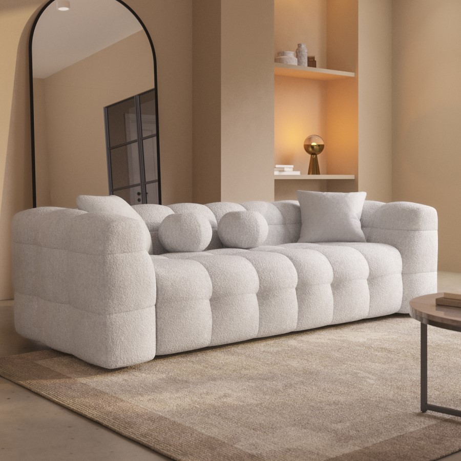 IKEA Cream Boucle 3 Seater Cloud Sofa