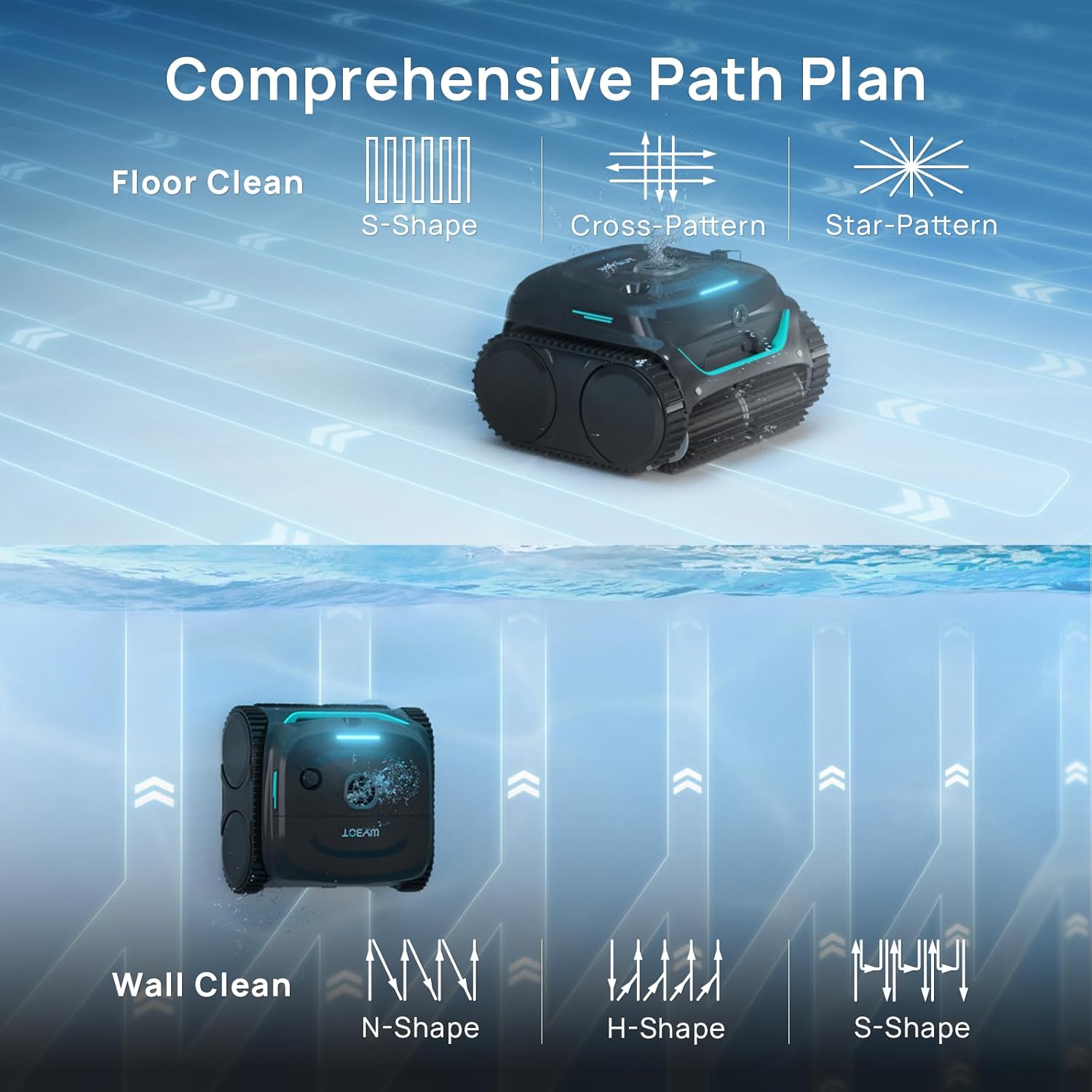 (2025 New) WYBOT C2 Vision Robotic Pool Vacuum with AI Camera, Ultra-Fine Filtration Pool Cleaners for Above&Inground Pools, Comprehensive 8 Mode, Wall Climbing, Smart Navigation, Gray
