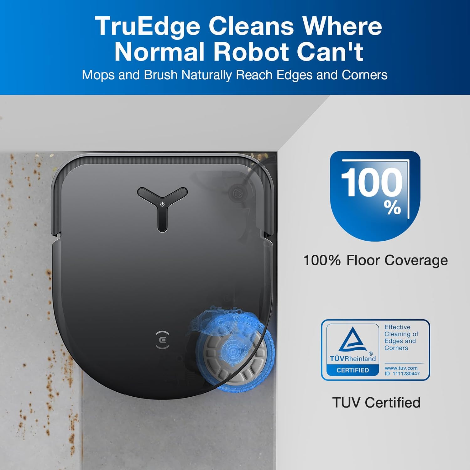 ECOVACS DEEBOT T50 PRO Omni Robot Vacuum and Mop, 3.19” Ultra-Slim, 15,000Pa Suction, ZeroTangle 2.0, TruEdge Edge Cleaning, AIVI 3D Obstacle Avoidance, Auto Mop Wash & Dry, Self-Emptying
