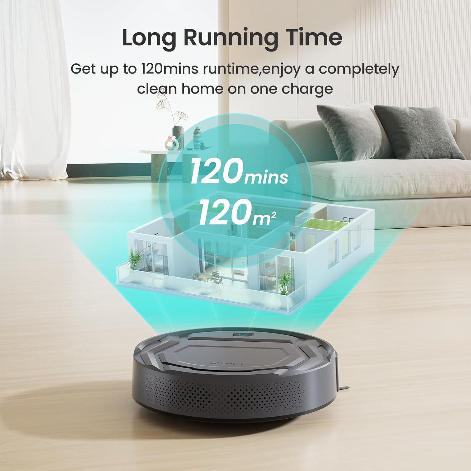 Lefant M3 Robot Vacuum, Robot Vacuum and Mop, 12000Pa Suction, Anti-Tangle Brushes, Dual Spinning Mop, Auto Mop Washing, Drying, Self-Emptying, Self-Refilling, for Pet Hair Dust, App Voice Control