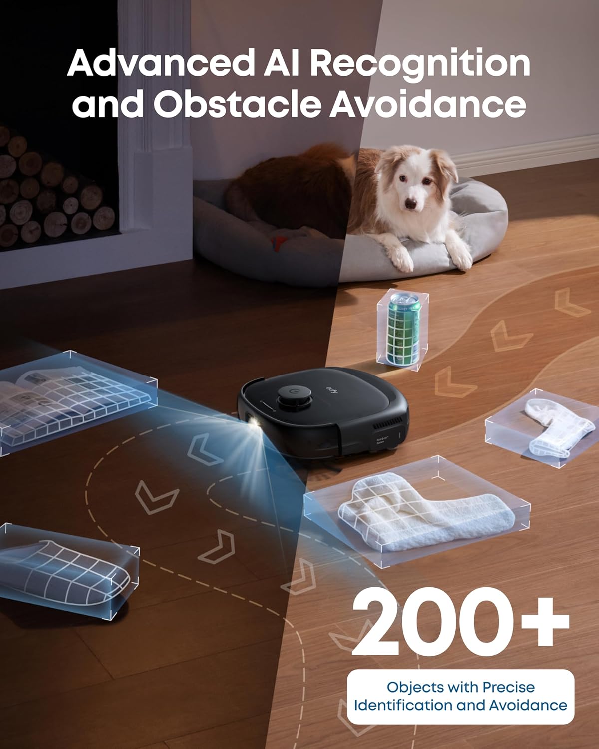 Eufy E25 Omni Robot Vacuum and Mop Combo, HydroJet System with Roller Mop, 20,000Pa, Zero-Tangling, Edge-to-Corner Cleaning, Obstacle Avoidance, Auto Mop Washing & Self-Emptying All-in-One Station