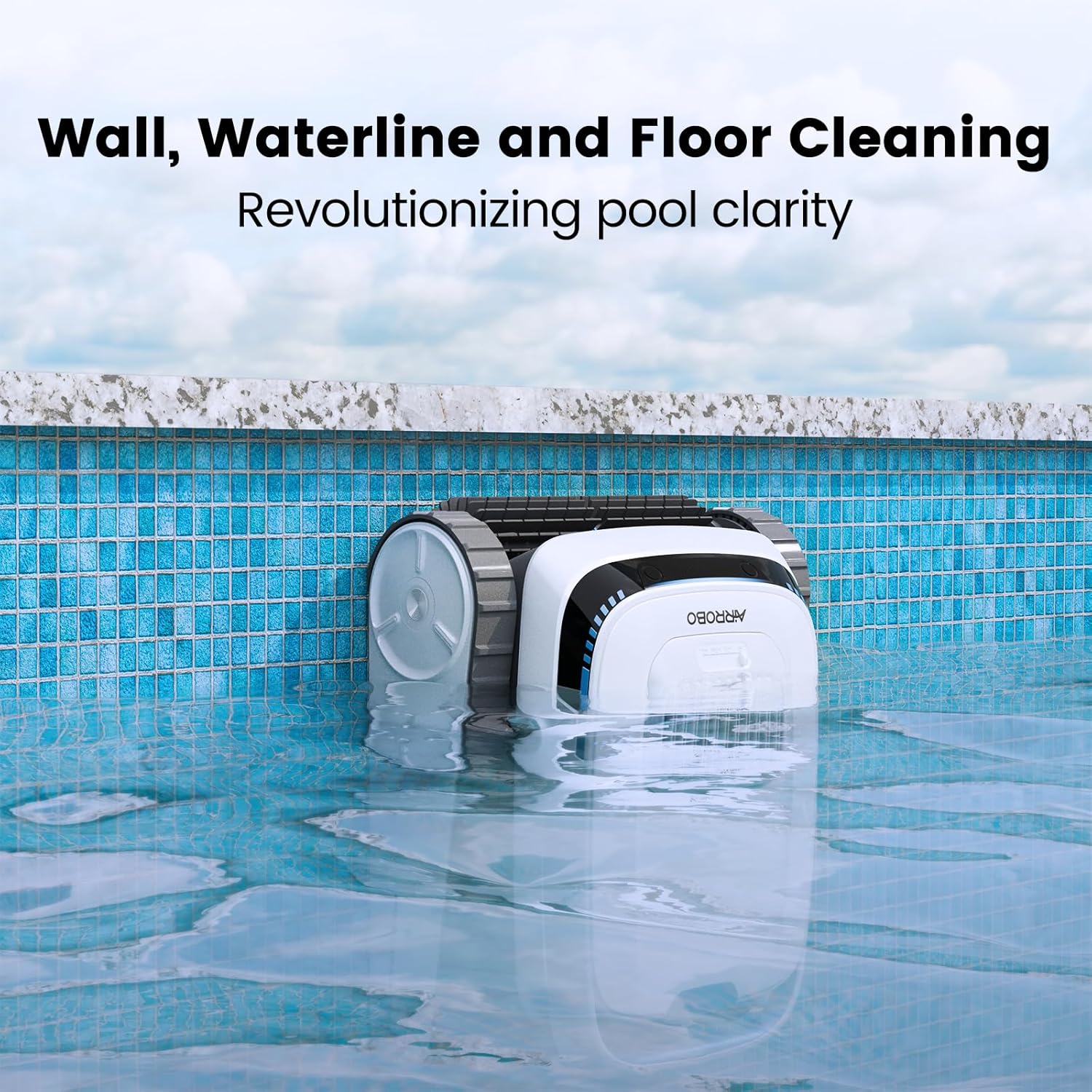 Pool Vacuum Robot for Inground Pools, 45,000Pa Suction Power, Smart Navigation, 4L Filter Basket