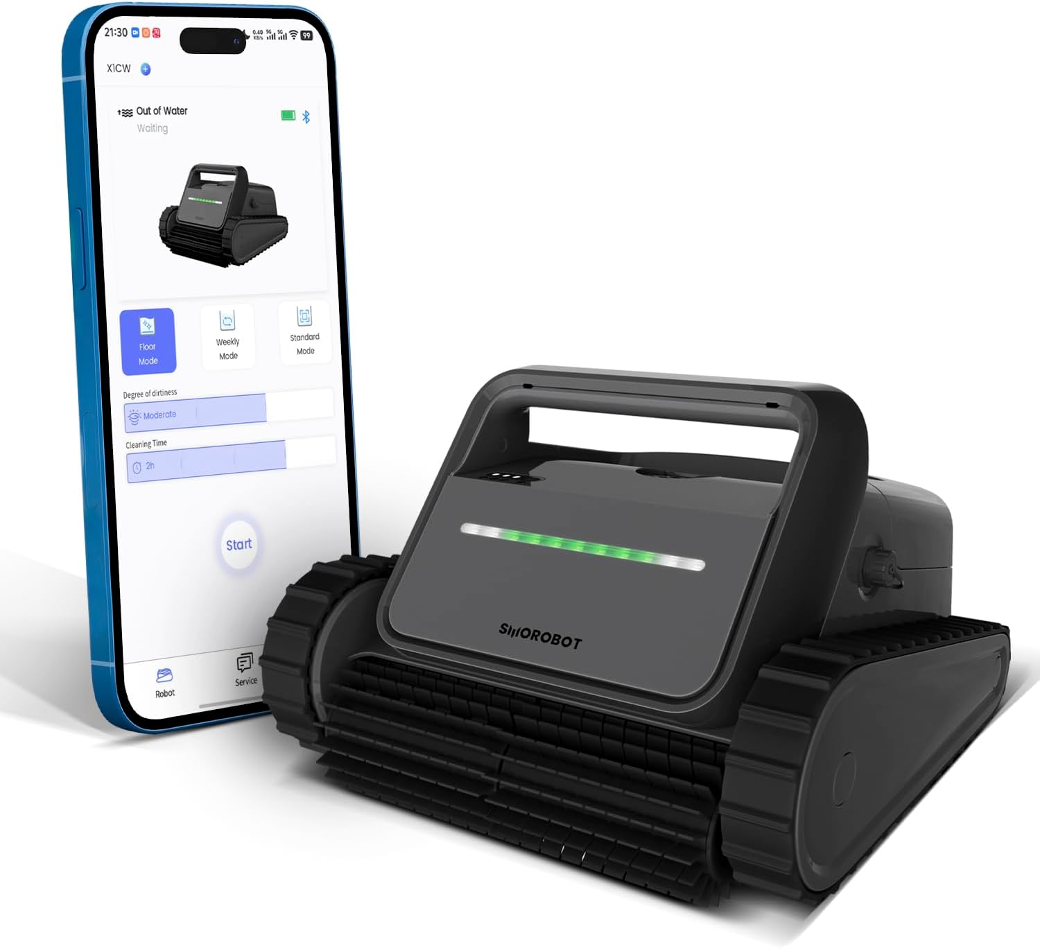 SMOROBOT Cordless Pool Robot Vacuum for Inground Pools up to 2500 Sq.ft – Weekly Timer, Dual Filtration,Ultra-Powerful Suction, Enhanced Wall-Climbing Brush & Smart Navigation for Deep Cleaning