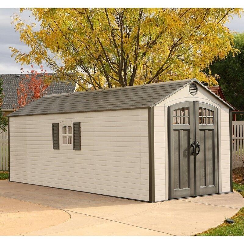 Lifetime 8 ft. W x 20 ft. D Plastic Storage Shed