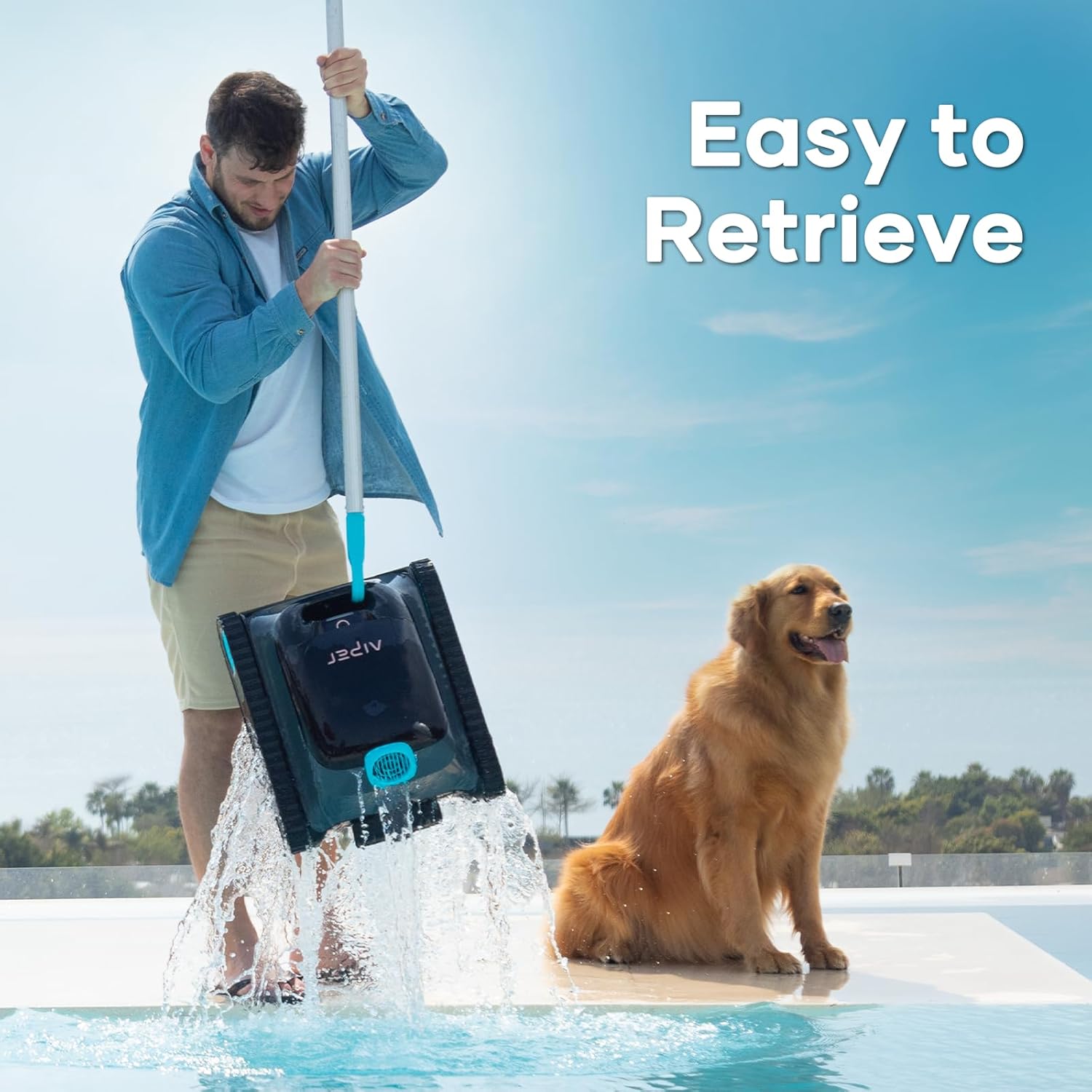 Aiper Scuba S1 Robotic Pool Cleaner, 150 Min Battery Life, WavePath 2.0 Smart Navigation, Over-The-Waterline Scrubbing, for Inground and Above Ground Pools up to 1600 sq.ft