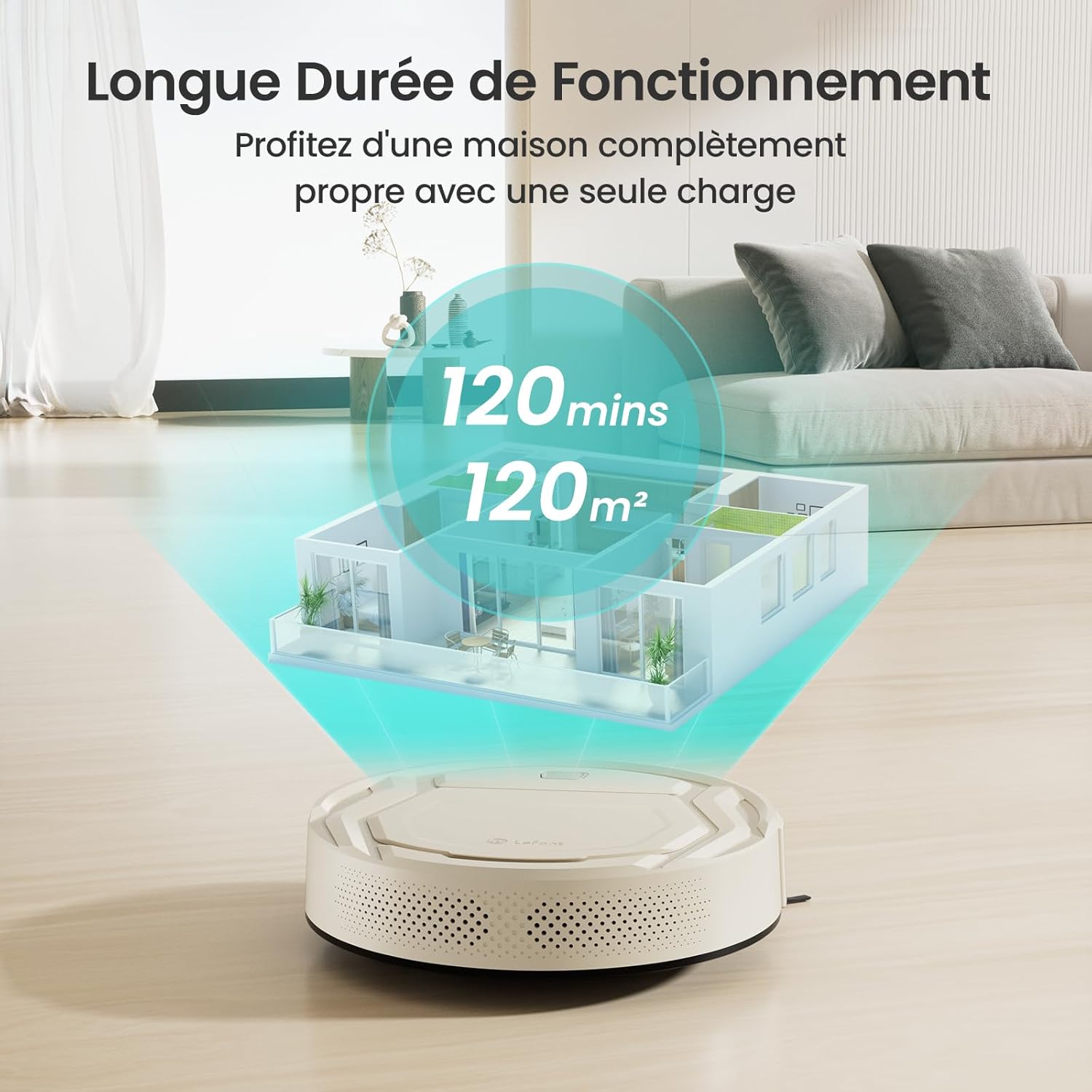 Lefant M3 Robot Vacuum, Robot Vacuum and Mop, 12000Pa Suction, Anti-Tangle Brushes, Dual Spinning Mop, Auto Mop Washing, Drying, Self-Emptying, Self-Refilling, for Pet Hair Dust, App Voice Control