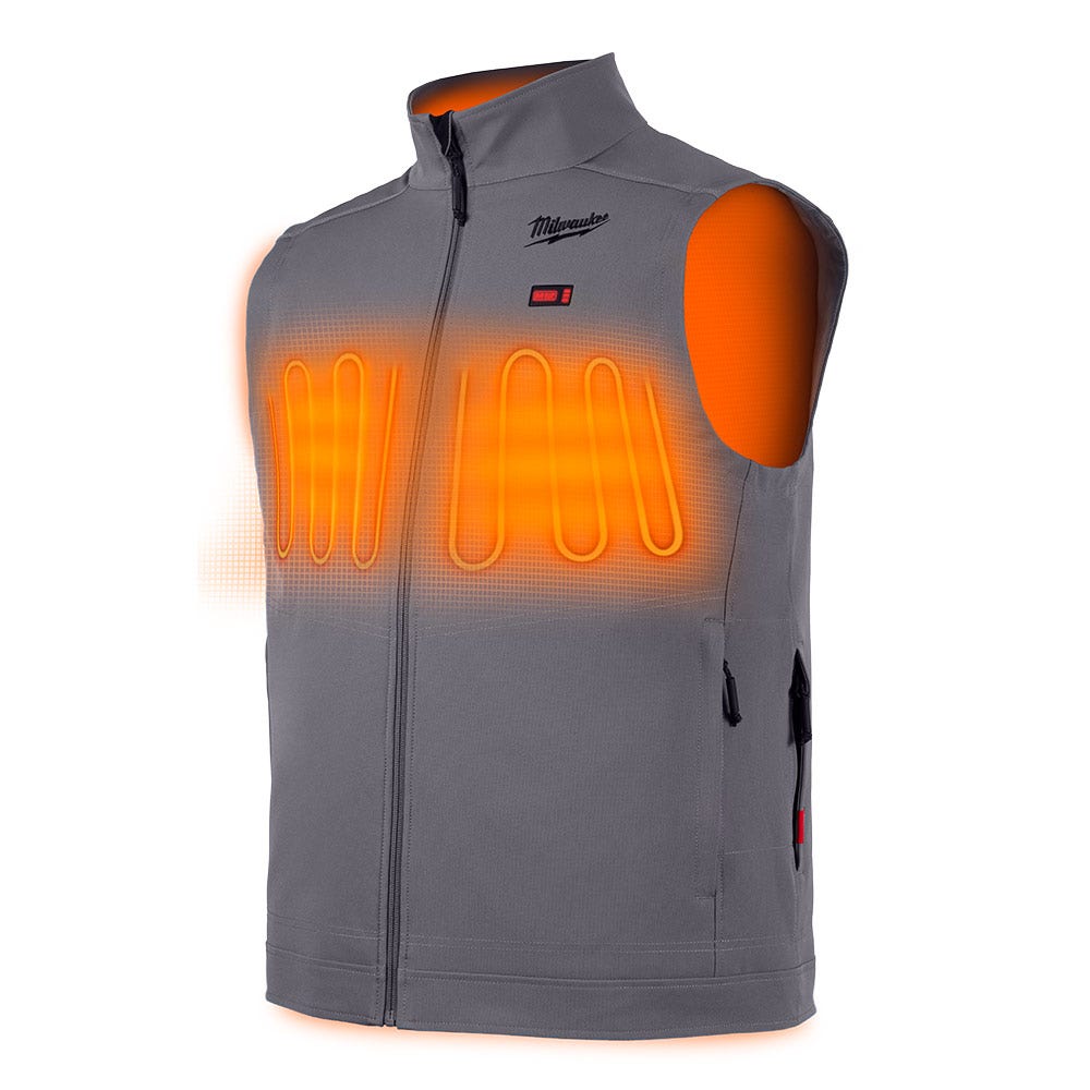 MILWAUKEE 12V TOUGHSHELL Heated Vest Grey Skin M12HVGREY10