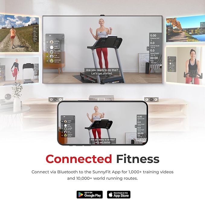 Sunny Health & Fitness Premium Foldable Treadmill