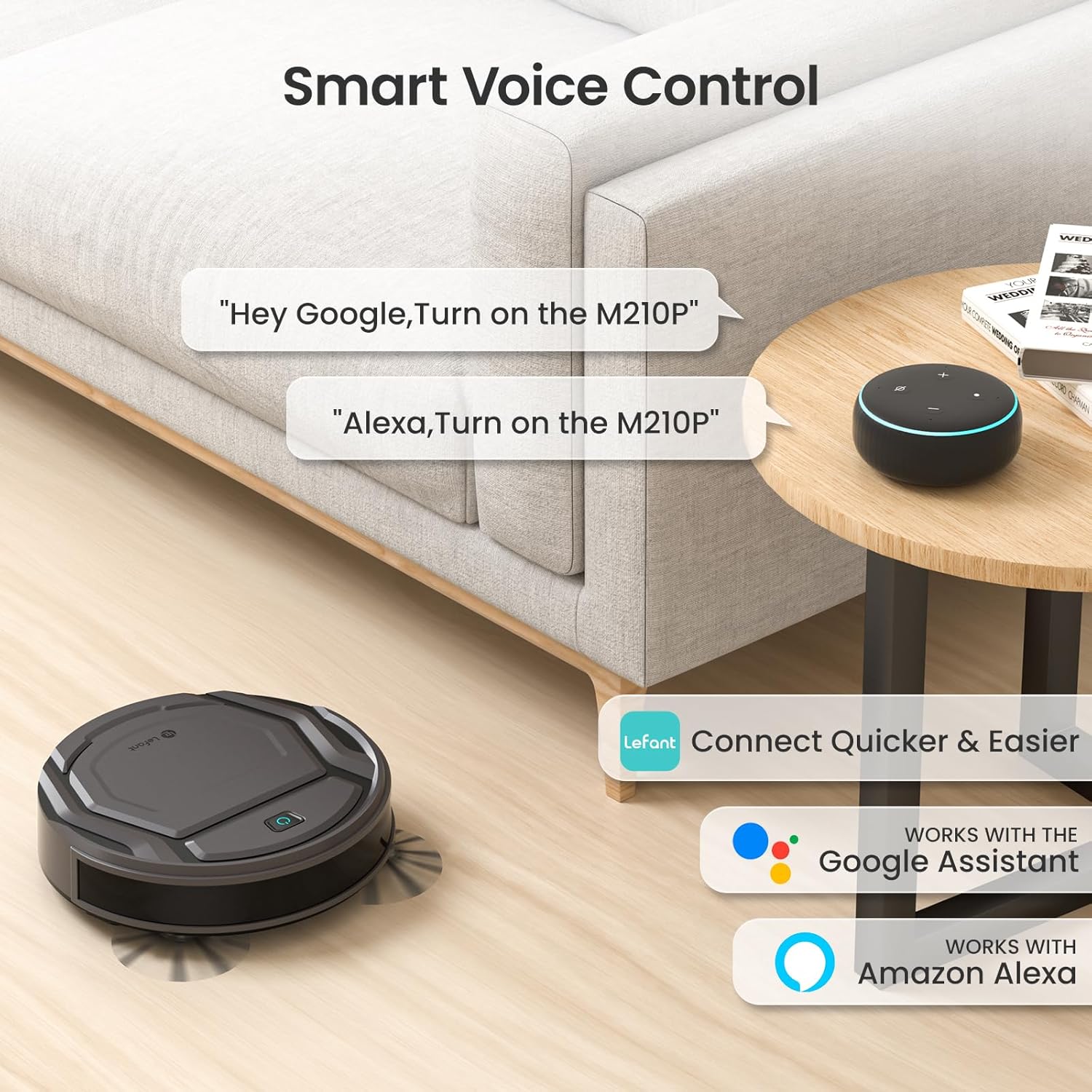 Lefant M2 Plus Robot Vacuum and Mop Combo,190° PSD Obstacle Avoidance,LIDAR Navigation,40-Day Capacity,Powerful Suction,Perfect for Pet Hair,140 Min Runtime, WiFi/App/Alexa