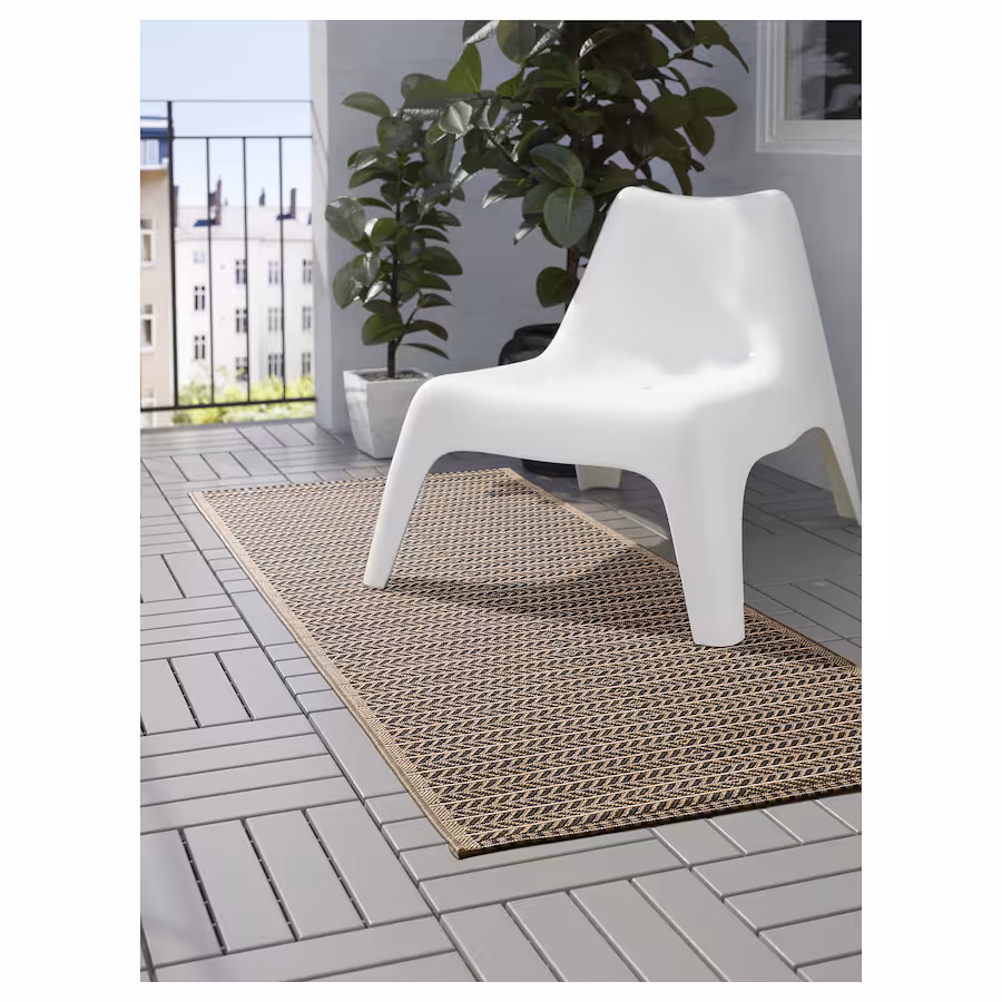 IKEA  LOBBÄK  Rug flatwoven, in/outdoor, beige, 2 ' 7