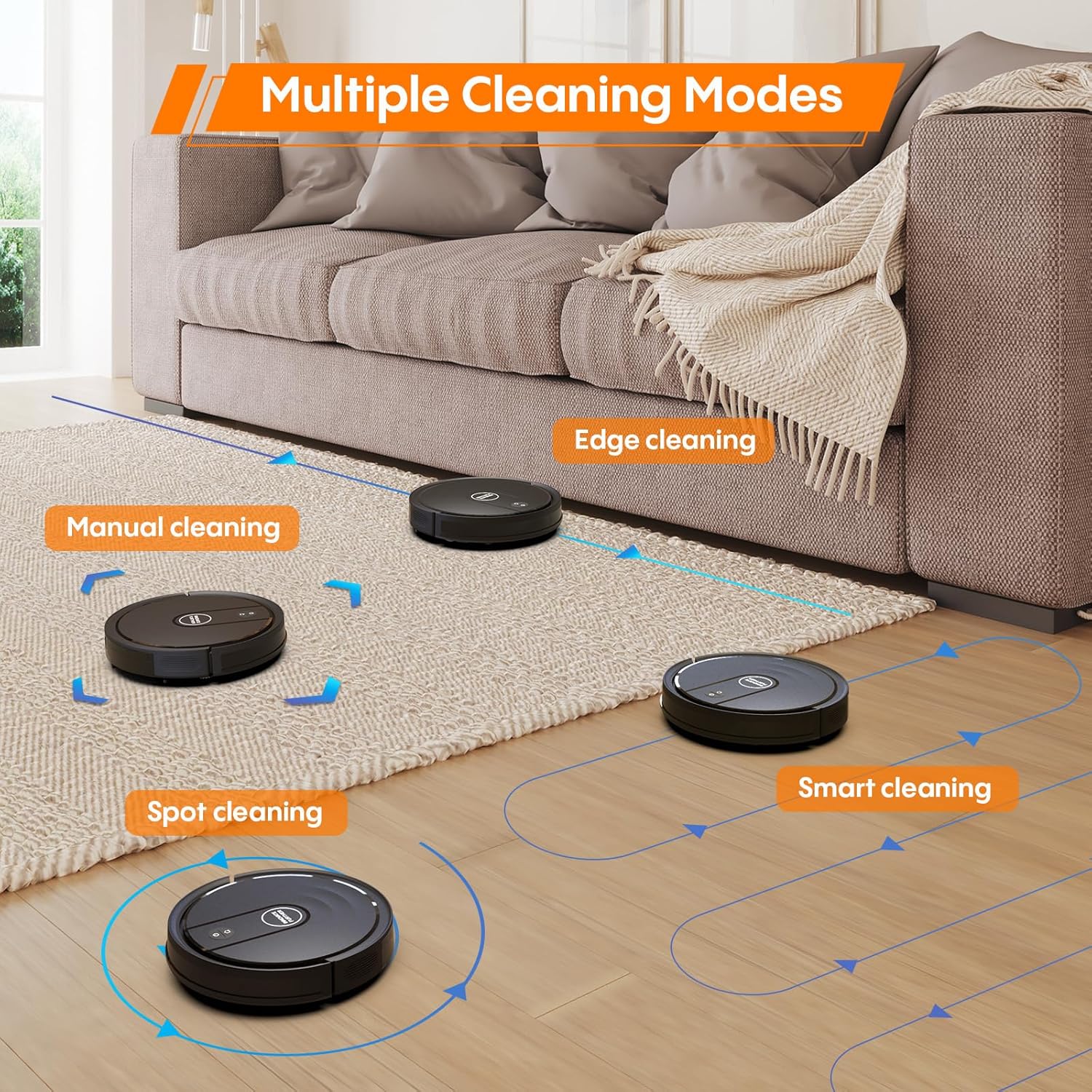 Robot Vacuum and Mop Combo : 3-in-1 Robotic Vacuum Cleaner, 2.87