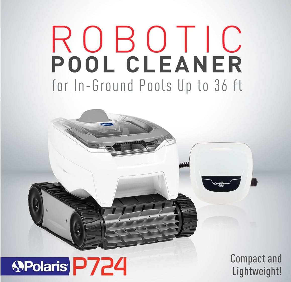 Polaris P724 Robotic Pool Cleaner, Lightweight Energy-Efficient Cleaner Perfect for In-Ground Pools up to 36-Feet, Cleans in as Little as 2.5 Hours