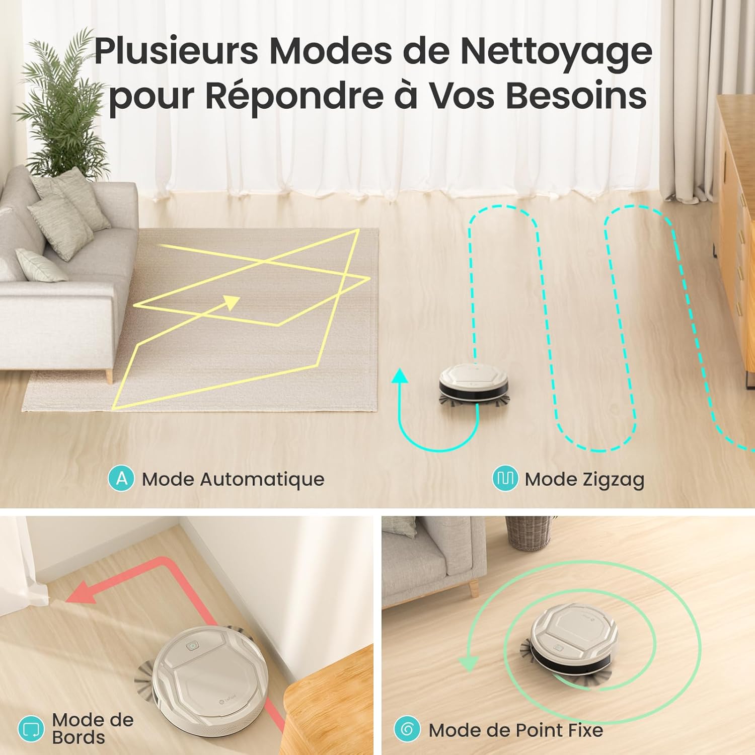 Lefant M3 Robot Vacuum, Robot Vacuum and Mop, 12000Pa Suction, Anti-Tangle Brushes, Dual Spinning Mop, Auto Mop Washing, Drying, Self-Emptying, Self-Refilling, for Pet Hair Dust, App Voice Control