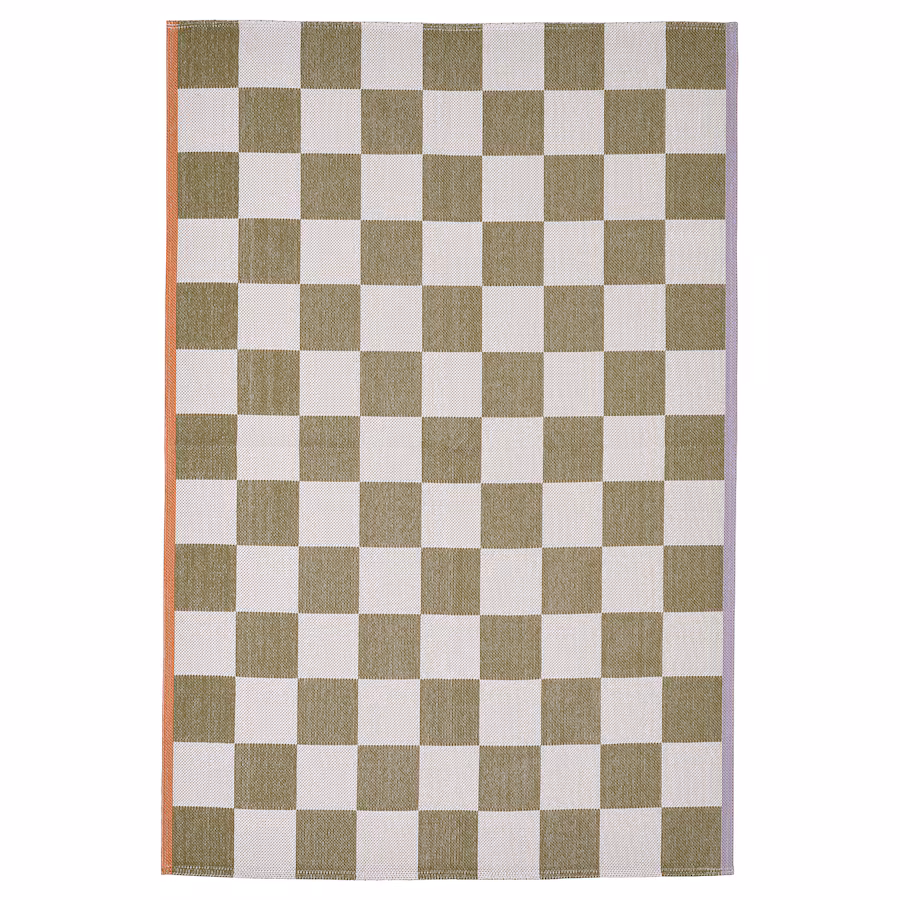 IKEA  KLASSRUM  Rug, flatwoven, white/green, 4 ' 4