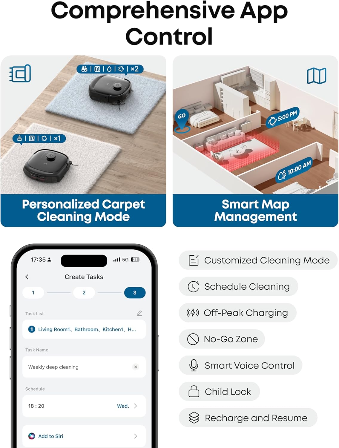 Eufy E25 Omni Robot Vacuum and Mop Combo, HydroJet System with Roller Mop, 20,000Pa, Zero-Tangling, Edge-to-Corner Cleaning, Obstacle Avoidance, Auto Mop Washing & Self-Emptying All-in-One Station
