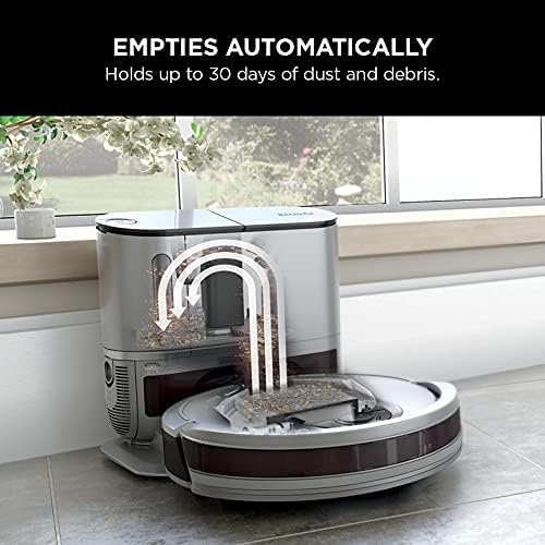 Shark Robot Vacuum & Mop Combo, PowerDetect NeverTouch Pro,Self-Emptying,Self-Refill with Self-Clean Pad Wash & Dry, 60-Day Debris Capacity,30-Day Refill Tank, 5PowerDetect Technologies,White,AV2800ZE