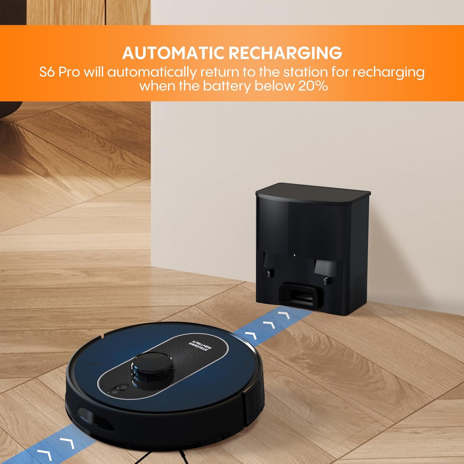 Robot Vacuum and Mop: Self-Emptying 5000Pa Robotic Vacuum Real-Time Mapping/No-Go Zones for 60 Days Hands-Free Cleaning, 3-in-1 LiDAR Navigation Alexa/APP Robot Vacuum Cleaner for Hard Floor & Carpet