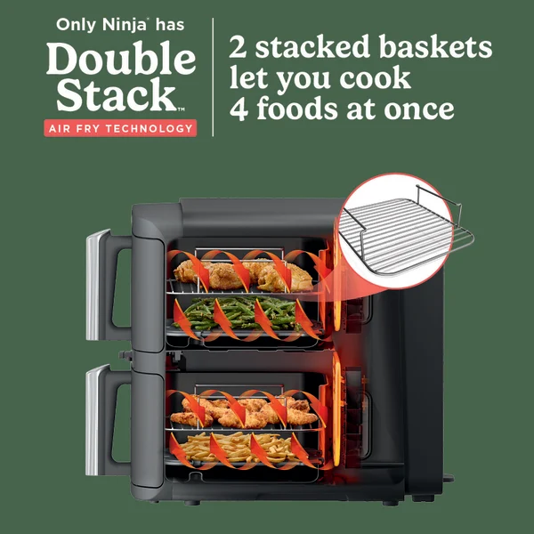 Ninja® DoubleStack™ 2 Basket 10 QT Air Fryer With Smart Thermometer