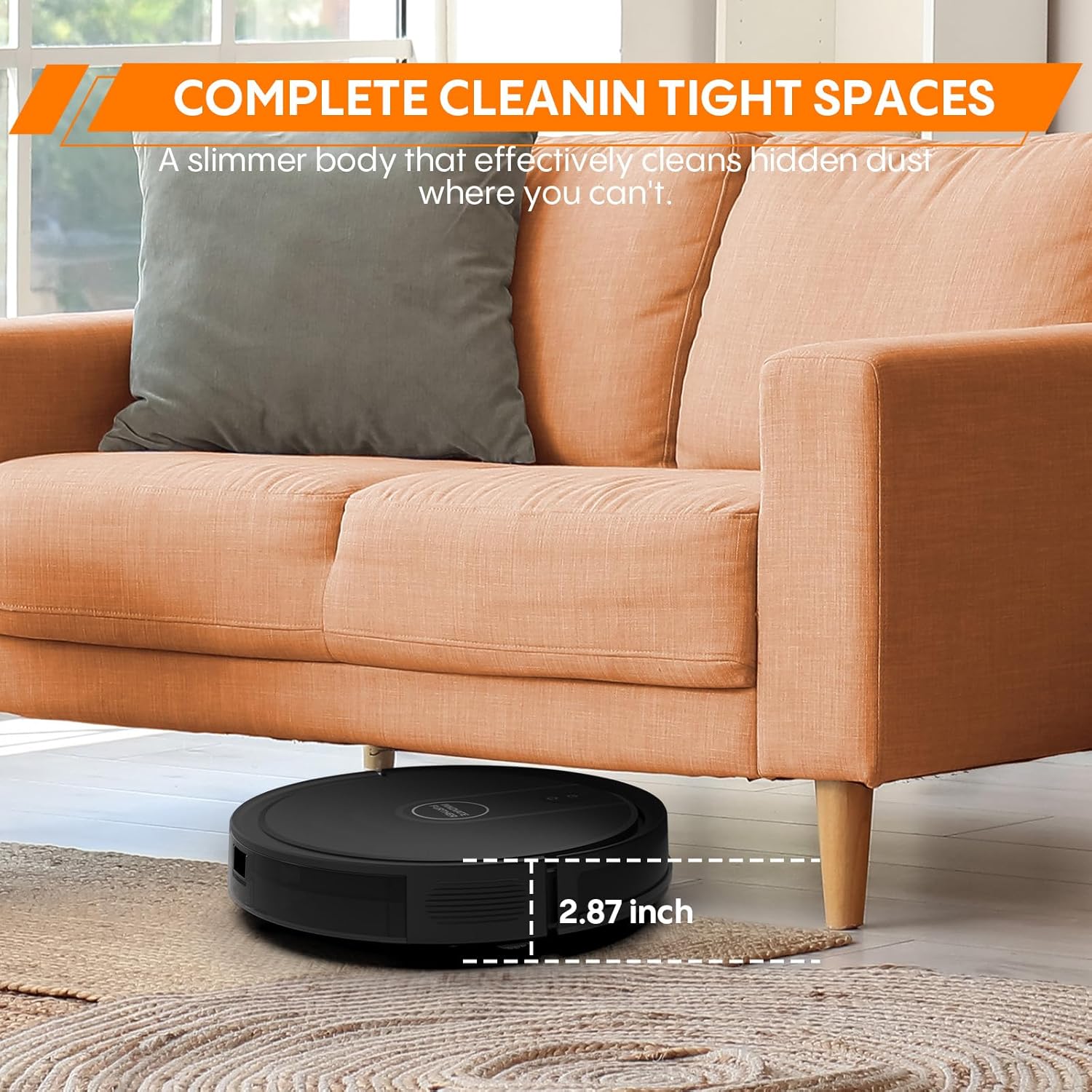 Robot Vacuum and Mop Combo : 3-in-1 Robotic Vacuum Cleaner, 2.87