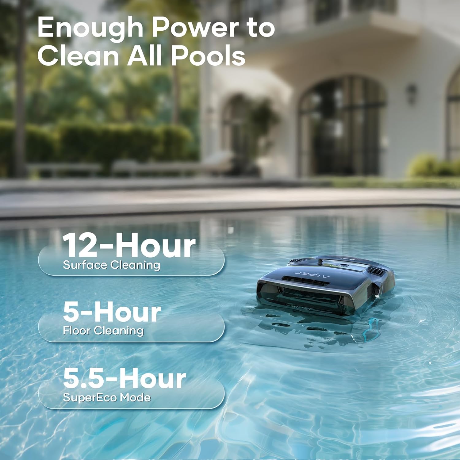 Aiper Scuba X1 Pro Max Pool Cleaning Robot, Pool Mapping, Adaptive Path, 8500 GPH Power, Double Filtration, Smart Surface Parking, Pool Vacuum for All Inground Pools