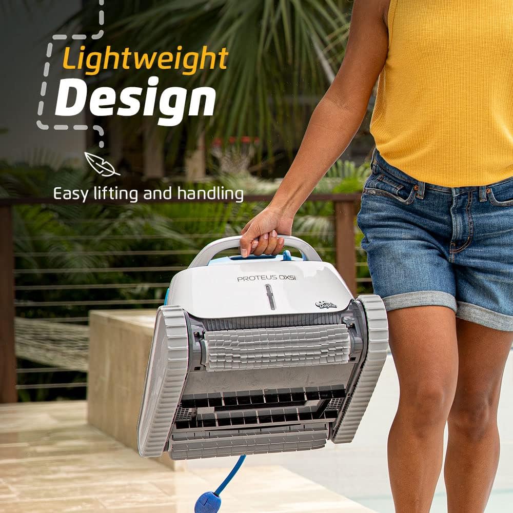 Dolphin Proteus DX3 Automaitc Robotic Pool Vacuum Cleaner, Wall Climbing, Active Scrubber Brush, Ideal for In-ground Pools up to 33 FT in Length