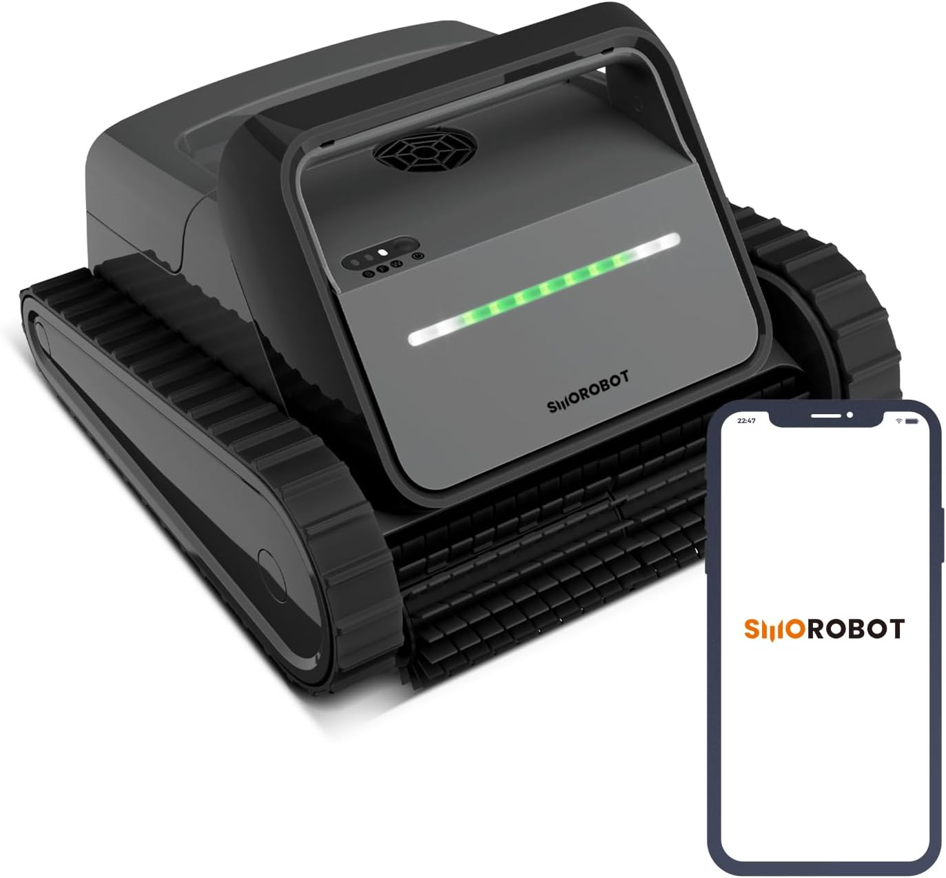 SMOROBOT Pool Robot Vacuum for Inground Pools up to 3.5H Long Runtime –Stronger Suction Power up to 4800GPH, Dual Filtration for Deep Cleaning, Weekly Timer, Enhanced Wall & Waterline-Climbing Brush
