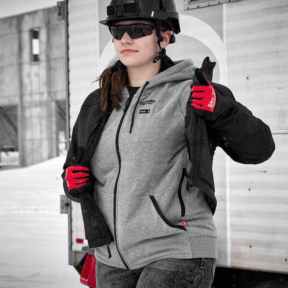 MILWAUKEE 12V Women's Heated Hoodie Grey Skin M12HHWGREY10